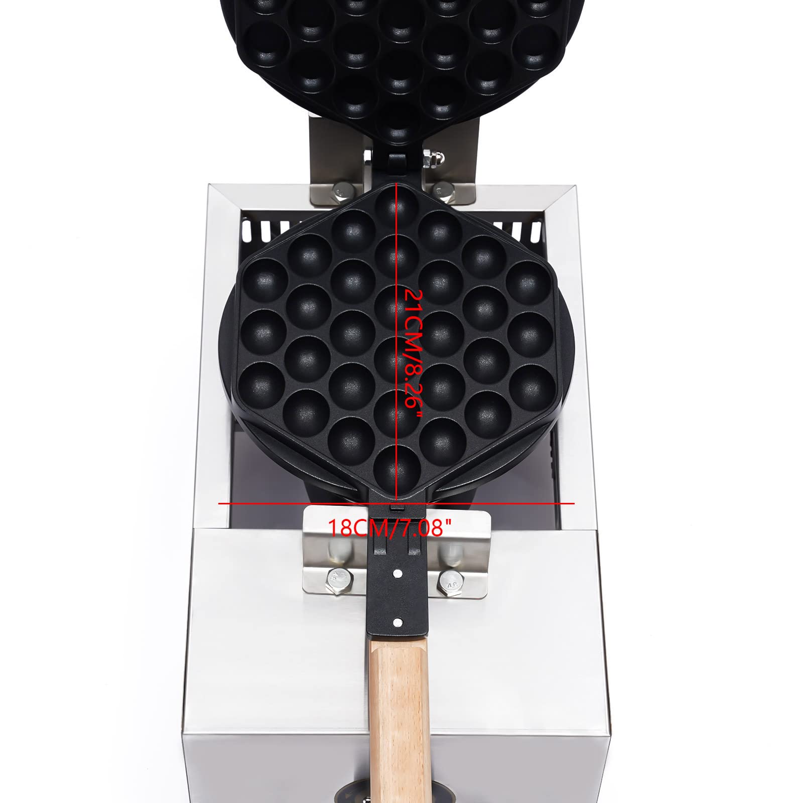 Commercial Electric Egg Puff Maker - Non Stick Hong Kong Style Bubble Waffle Iron with Adjustable Timer & Temperature Control, Perfect for Breakfast, Desserts, and Street Food Snacks