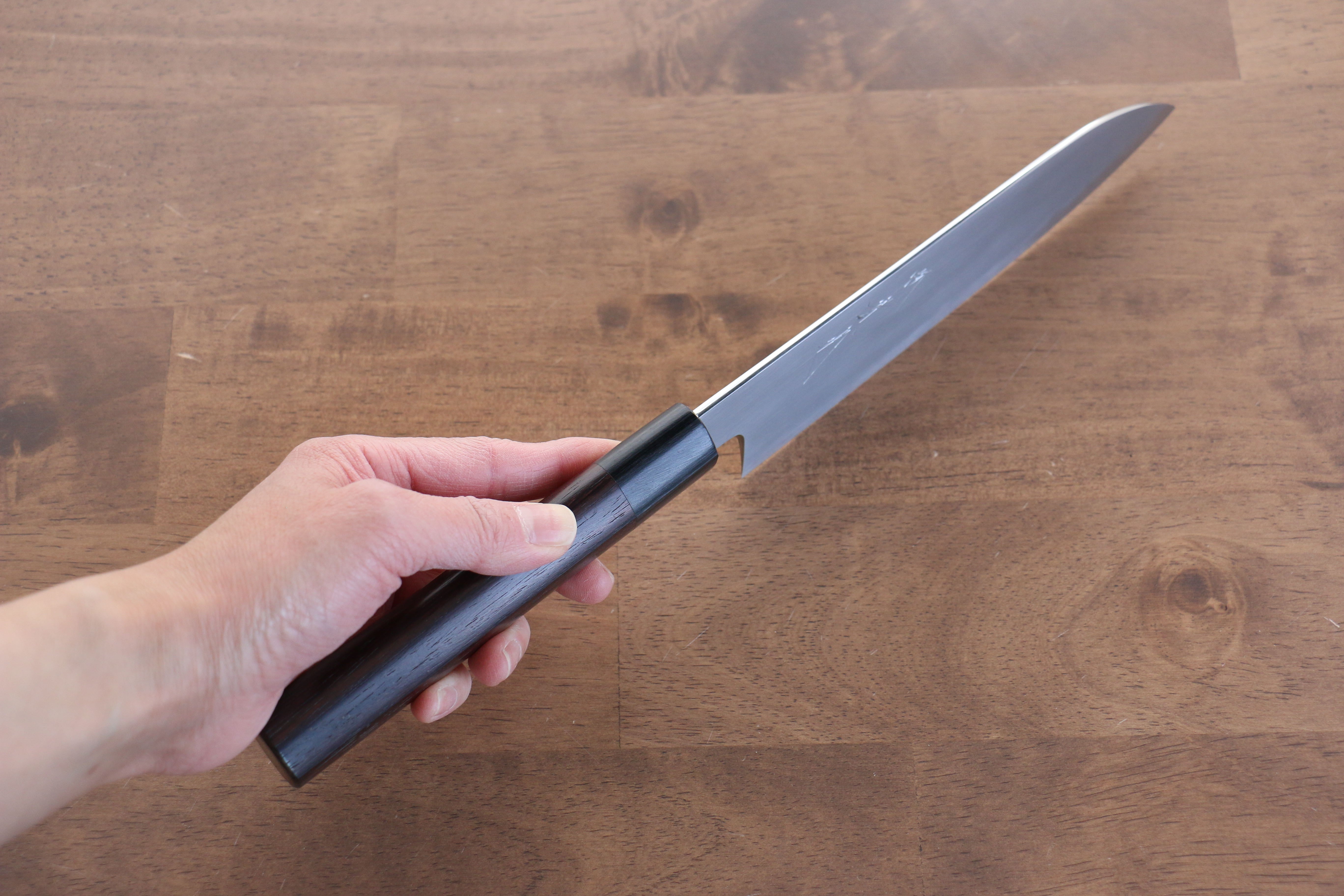Jikko White Steel No.2 Santoku Knife 180mm - Premium Japanese Kitchen Knife with Shitan Handle for Professional Chefs & Home Cooking