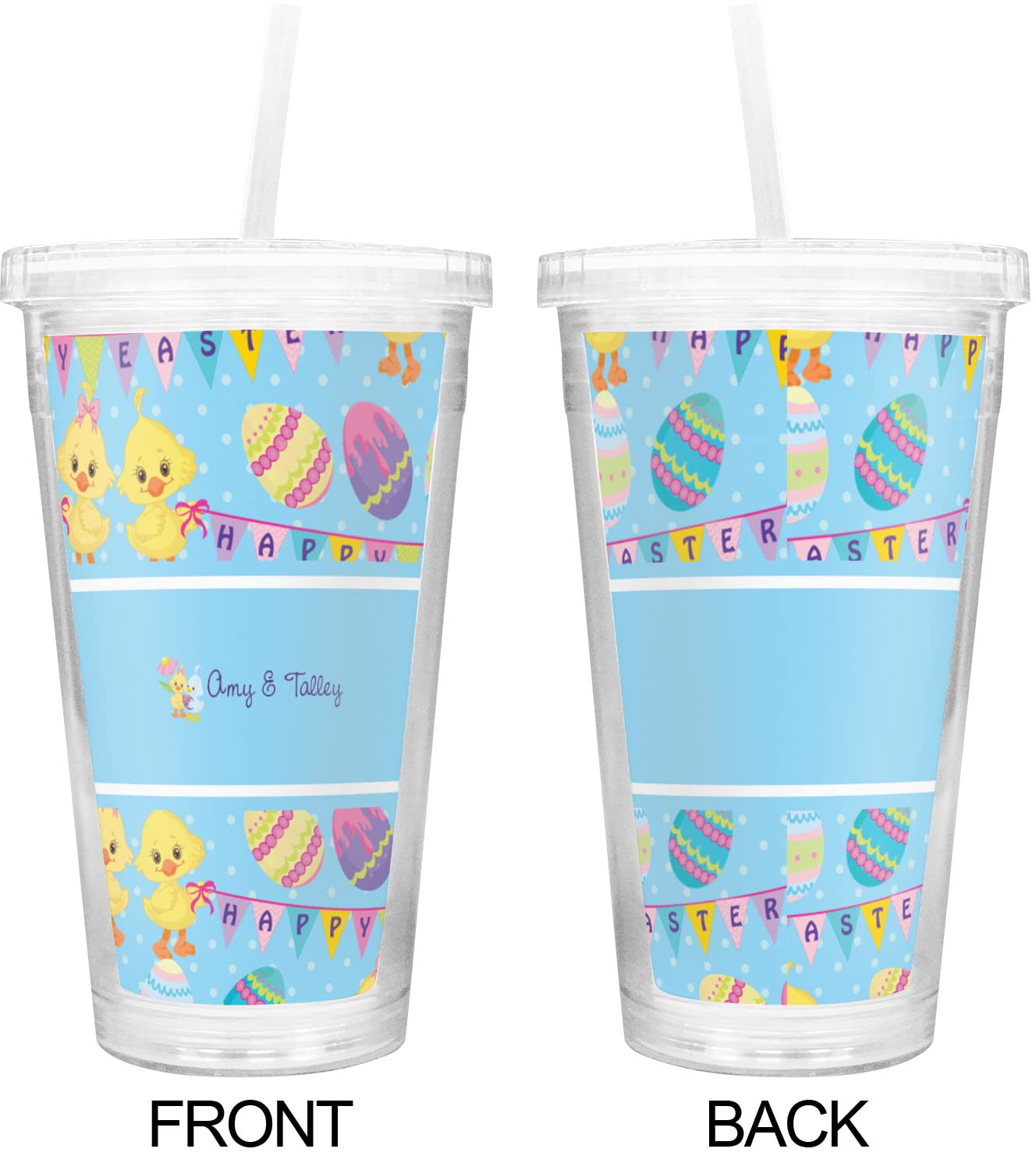 Personalized Easter Tumbler with Lid and Straw - 20oz Insulated Stainless Steel Cup for Hot & Cold Drinks - Perfect for Easter Gifts, Spring Picnics, and Office Use