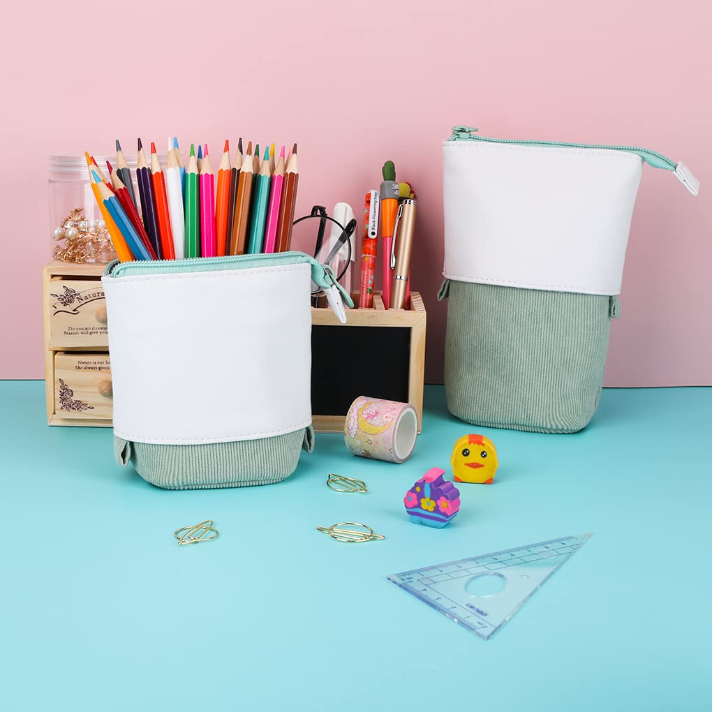 Oyachic Expandable Standing Pencil Case - Telescopic Pen Holder & Cosmetic Organizer for Women | Cute Makeup Pouch, School Supplies, Office Desk Accessories | Perfect for Students, Artists & Professionals
