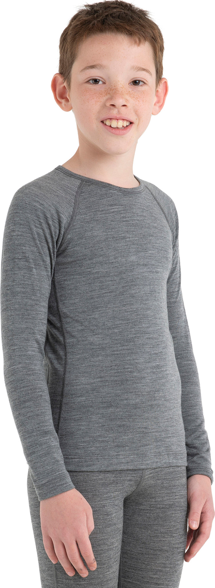 200 Oasis Merino Wool Long Sleeve Thermal Crew Neck Top for Kids - Warm Winter Base Layer for Outdoor Activities & Cold Weather