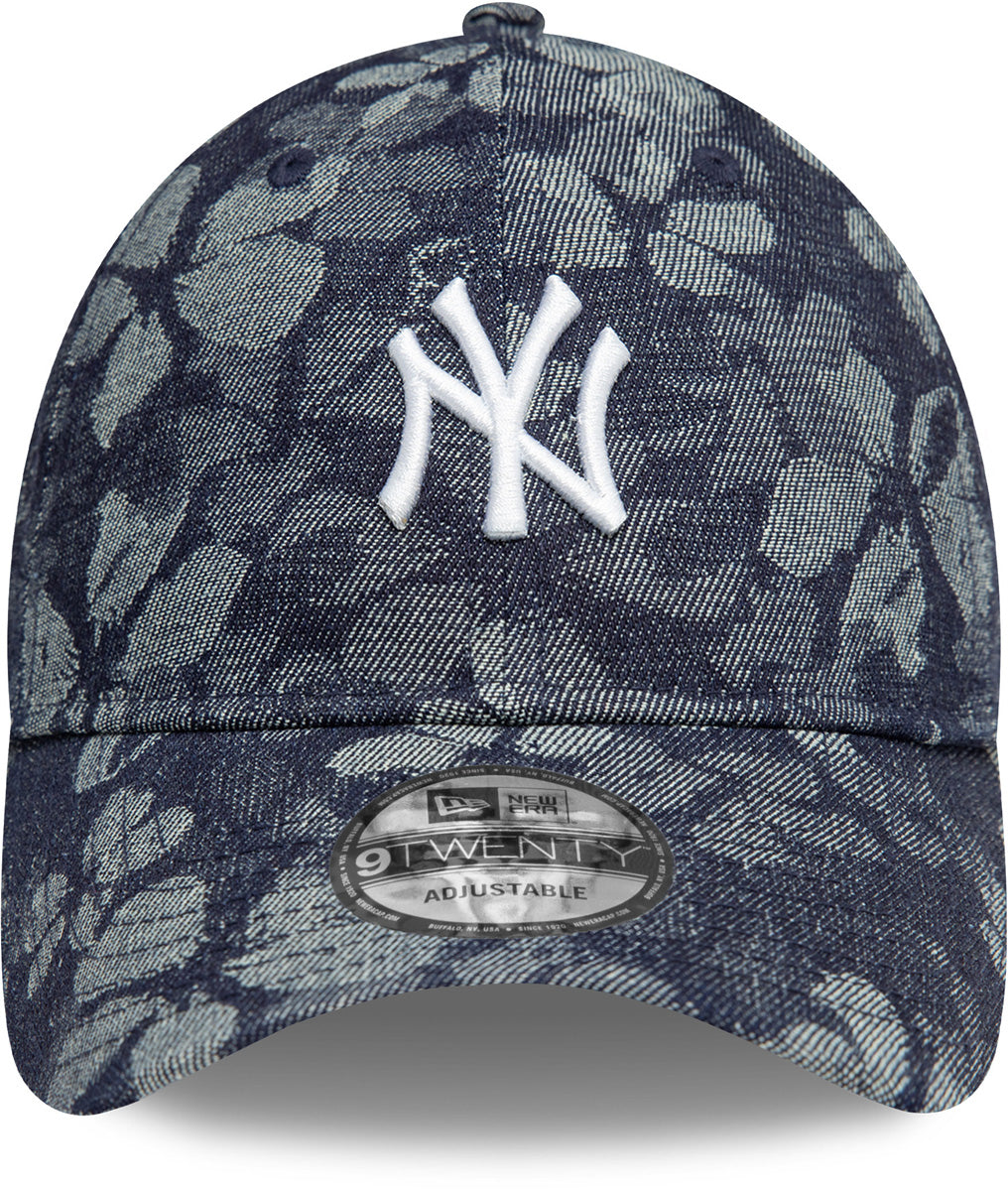 New York Yankees Women's Floral Denim Baseball Cap by New Era 9Twenty - Stylish Fashion Accessory for Baseball Fans & Casual Outfits