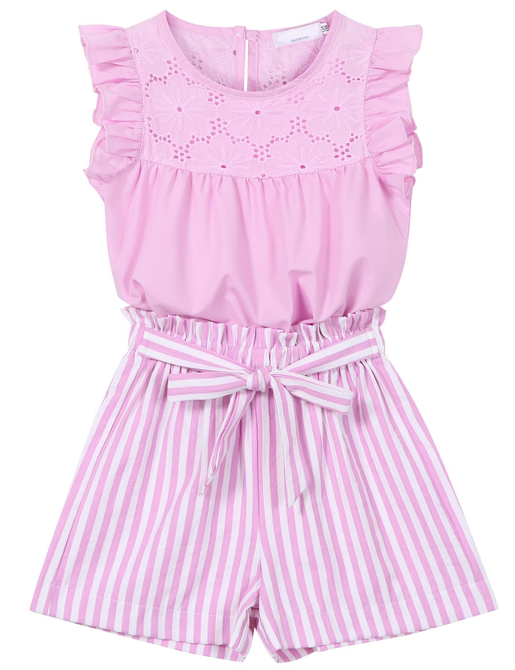 Girls' Summer 2-Piece Outfit Set - Cute T-Shirt & Shorts Combo for Kids | Playtime, Beach & Outdoor Activities