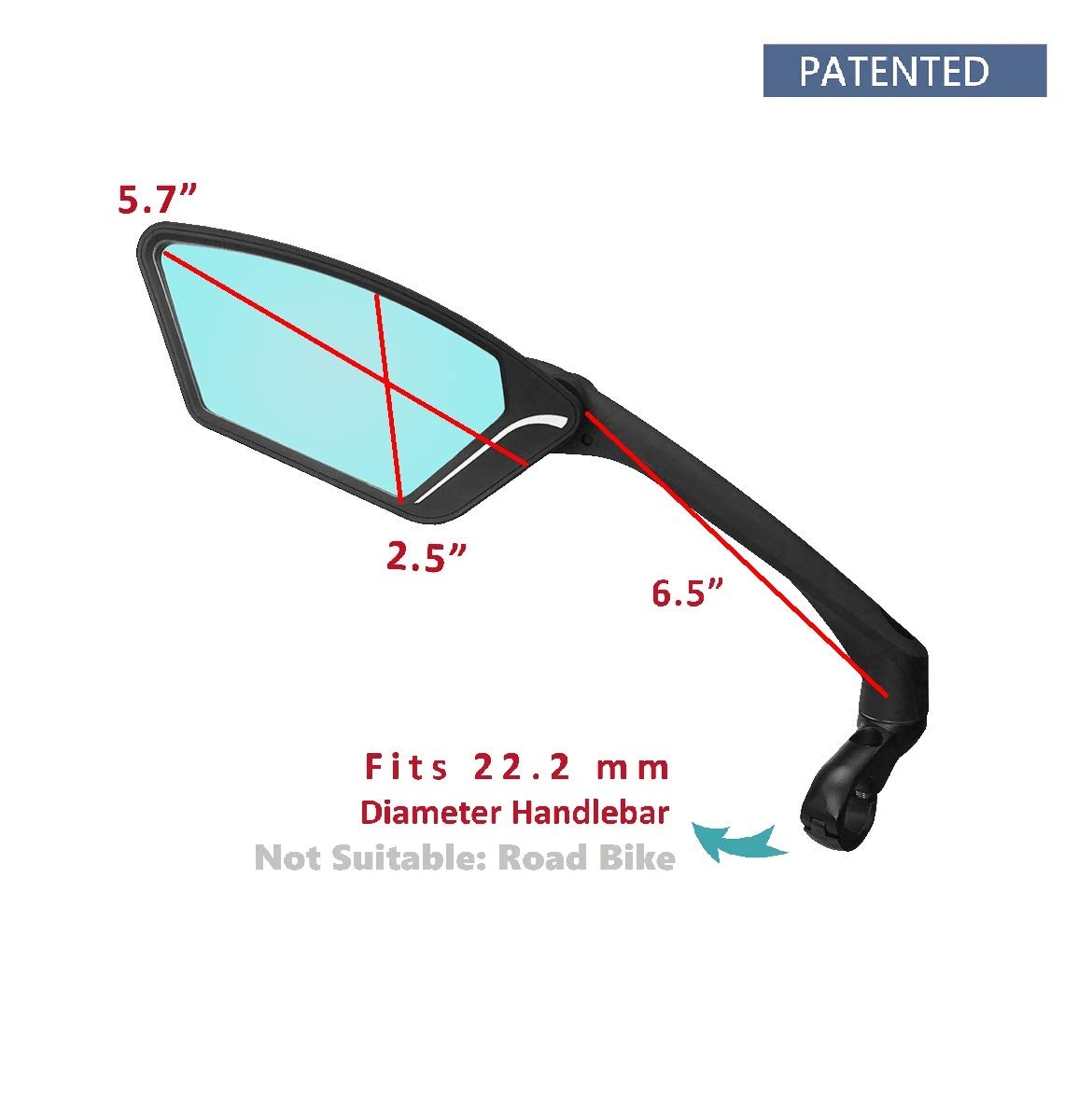 MEACHOW Scratch-Resistant Bike Mirror - Rotatable Handlebar Rearview Mirror for Safe Cycling, ME-010 | Durable Glass Lens for Road & Mountain Bikes | Perfect for Commuting, Touring & Outdoor Adventures