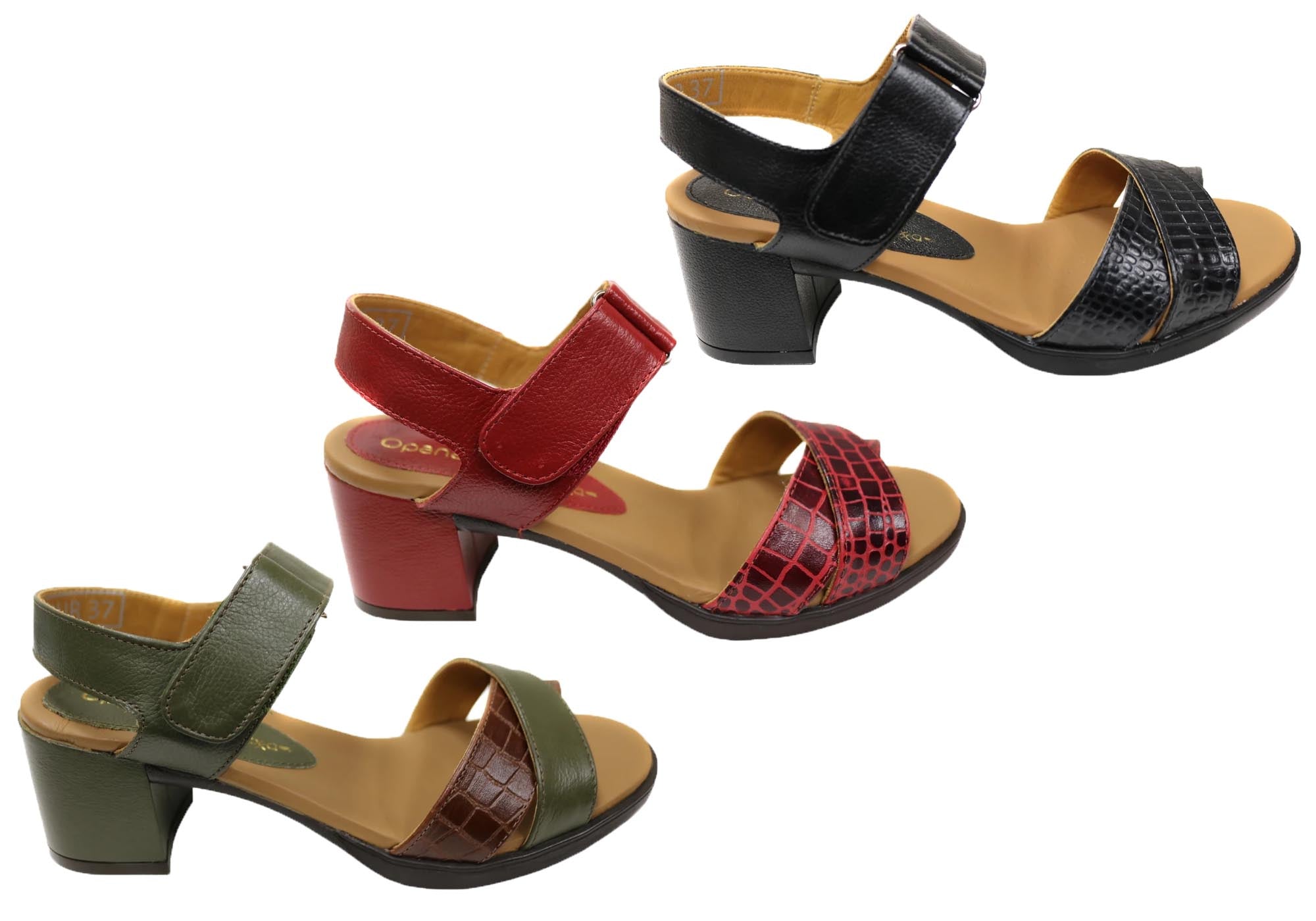 Vivian Women's Comfortable Leather Mid Heel Sandals - Stylish & Breathable Open Toe Shoes for Work, Party & Summer Outfits