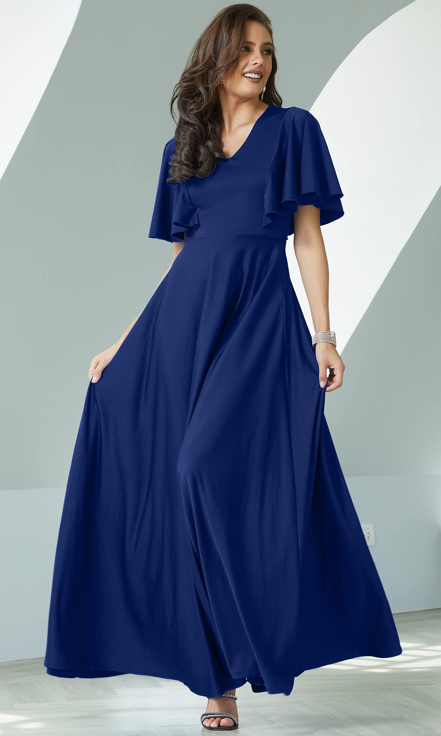 Elegant Long Bridesmaid Dress for Women - Modest Maxi Evening Cocktail Gown | Perfect for Weddings, Prom, Formal Events & Special Occasions