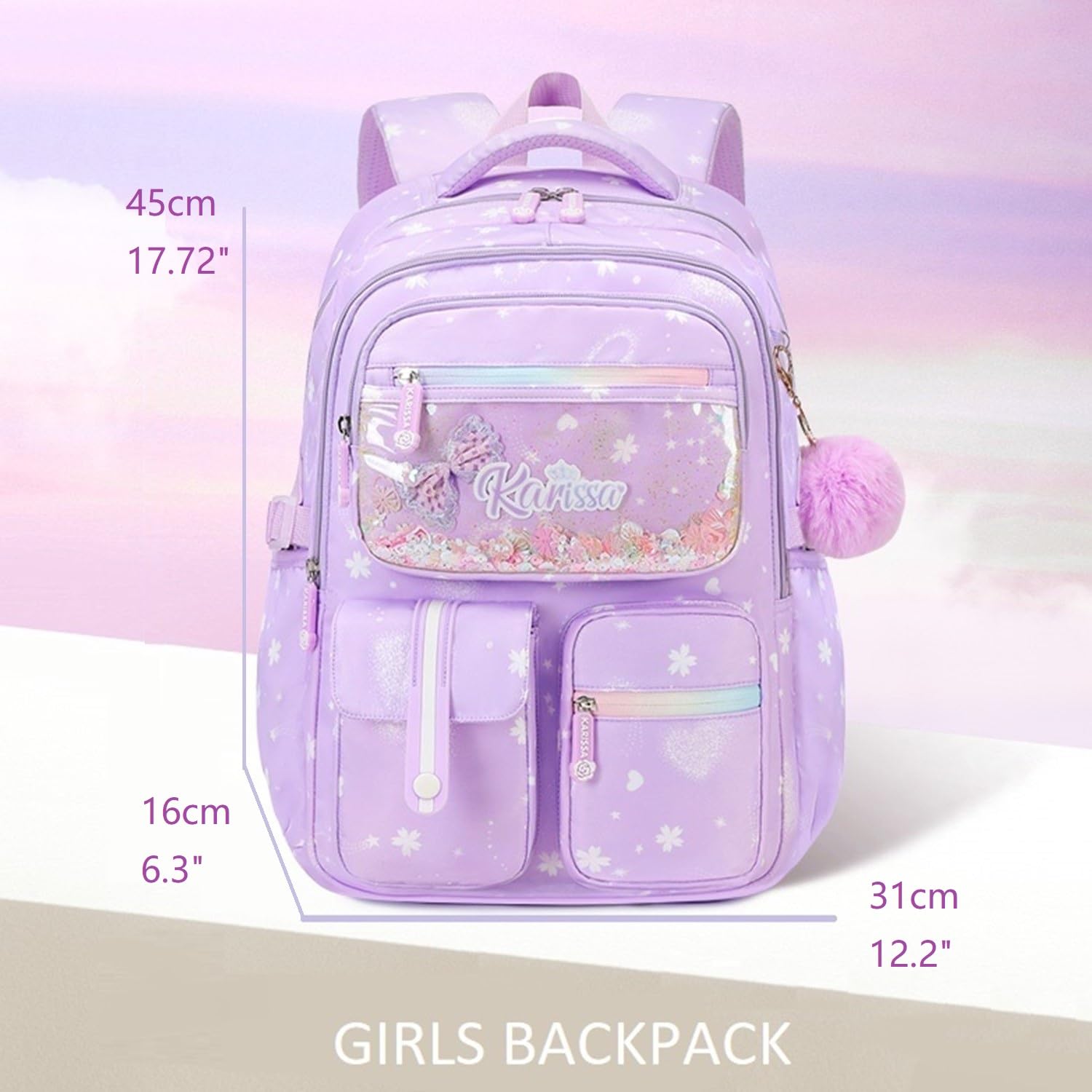 Waterproof Pink Backpack for Girls - Cute Elementary School Bookbag for Pre-K to 5th Grade | Perfect for School, Travel & Daily Use