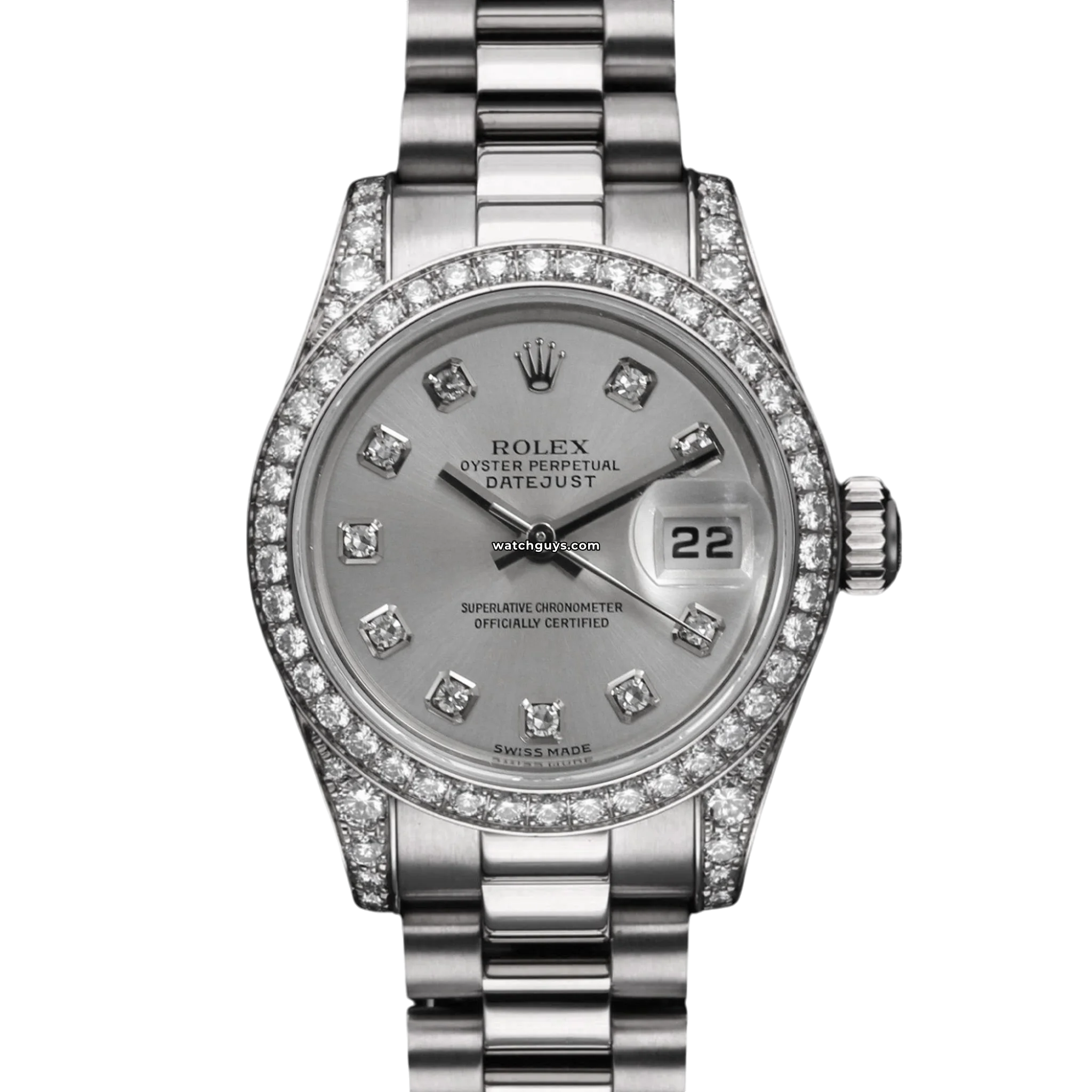 Rolex Datejust 179159 Silver Diamond President Watch - Luxury Women's Diamond Bezel & Bracelet - Perfect for Gifts, Weddings & Special Occasions