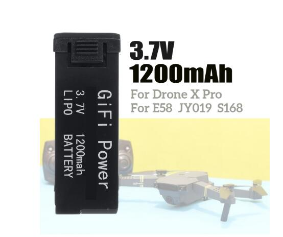 High Capacity 3.7V 1200mAh LiPo Replacement Battery for Drone X Pro, E58, S168, JY019 RC Drones - Perfect for Extended Flight Time and Outdoor Aerial Photography
