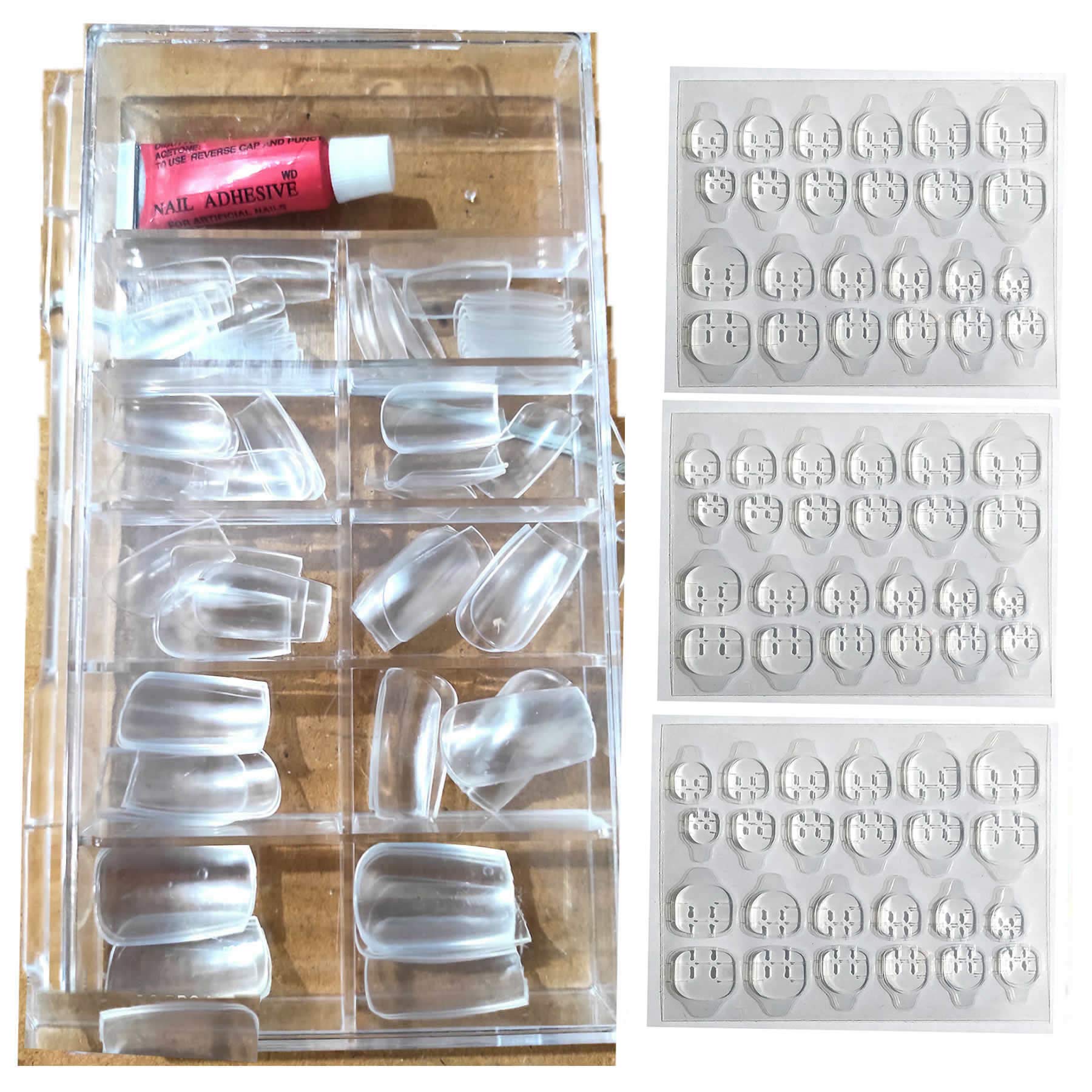 100pcs Clear Acrylic Nail Tips with 3 Sheets Nail Stickers - Best False Nails for DIY Manicure & Nail Art | Perfect for Salon, Home Use & Special Occasions