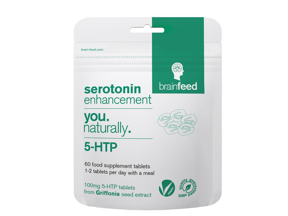Brain Feed Griffonia 60 Tablets - 5-HTP Supplement for Mood Support & Serotonin Boost - Natural Stress Relief & Sleep Aid - Vegan Capsules for Anxiety & Depression Relief - Perfect for Daily Wellness Routine & Mental Balance