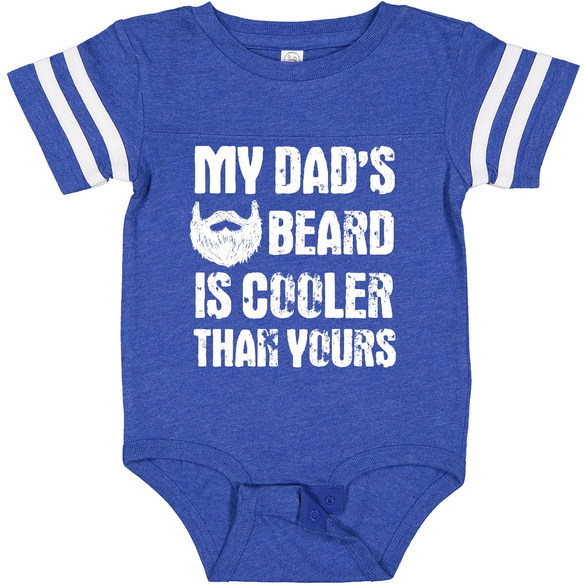 Inktastic My Dad's Beard is Cooler Than Yours White Baby Bodysuit - Cute Infant Onesie for Father's Day, Family Photos & Funny Gifts