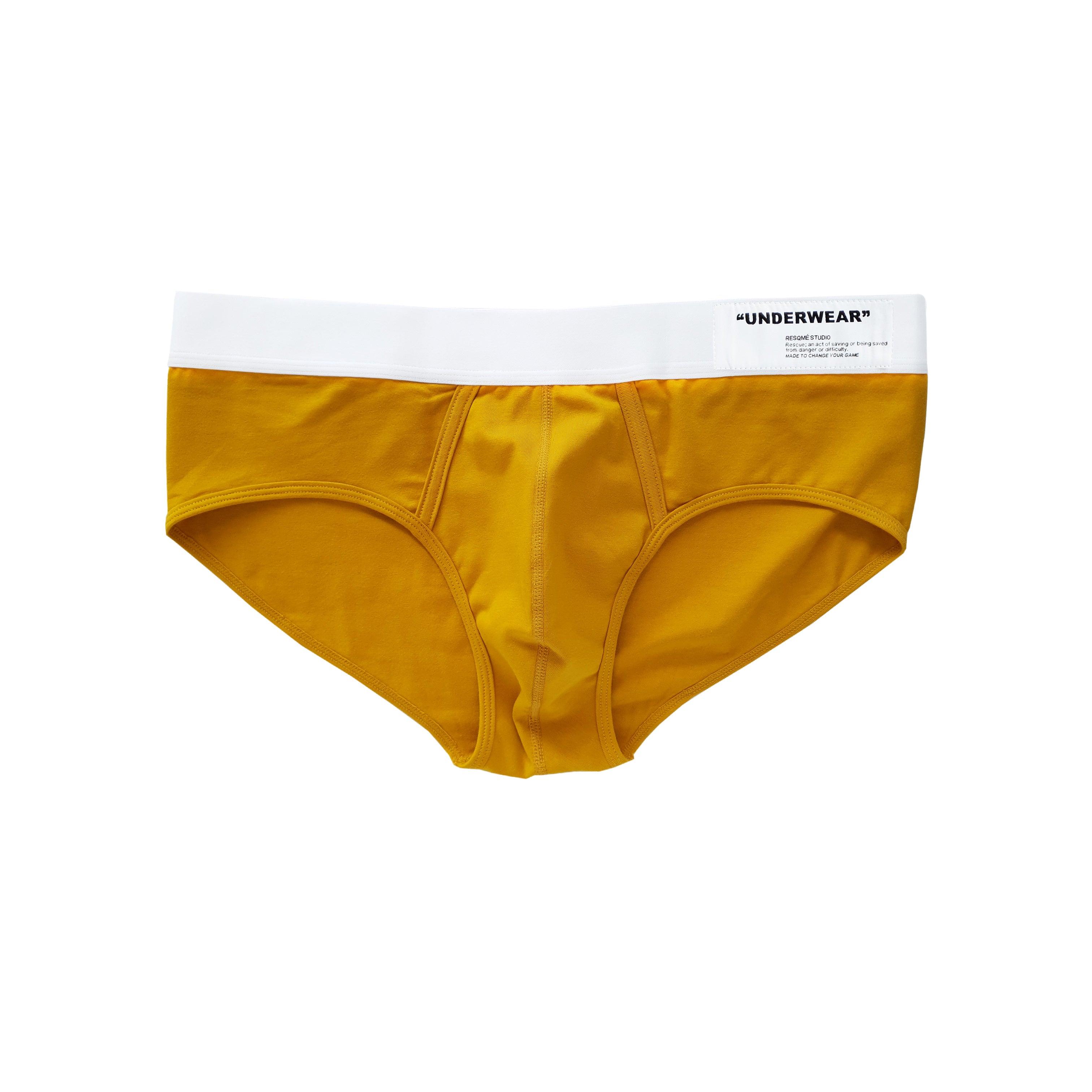 Mustard Yellow Men's Underwear Briefs - Soft Cotton Comfort Fit for Everyday Wear & Active Lifestyle
