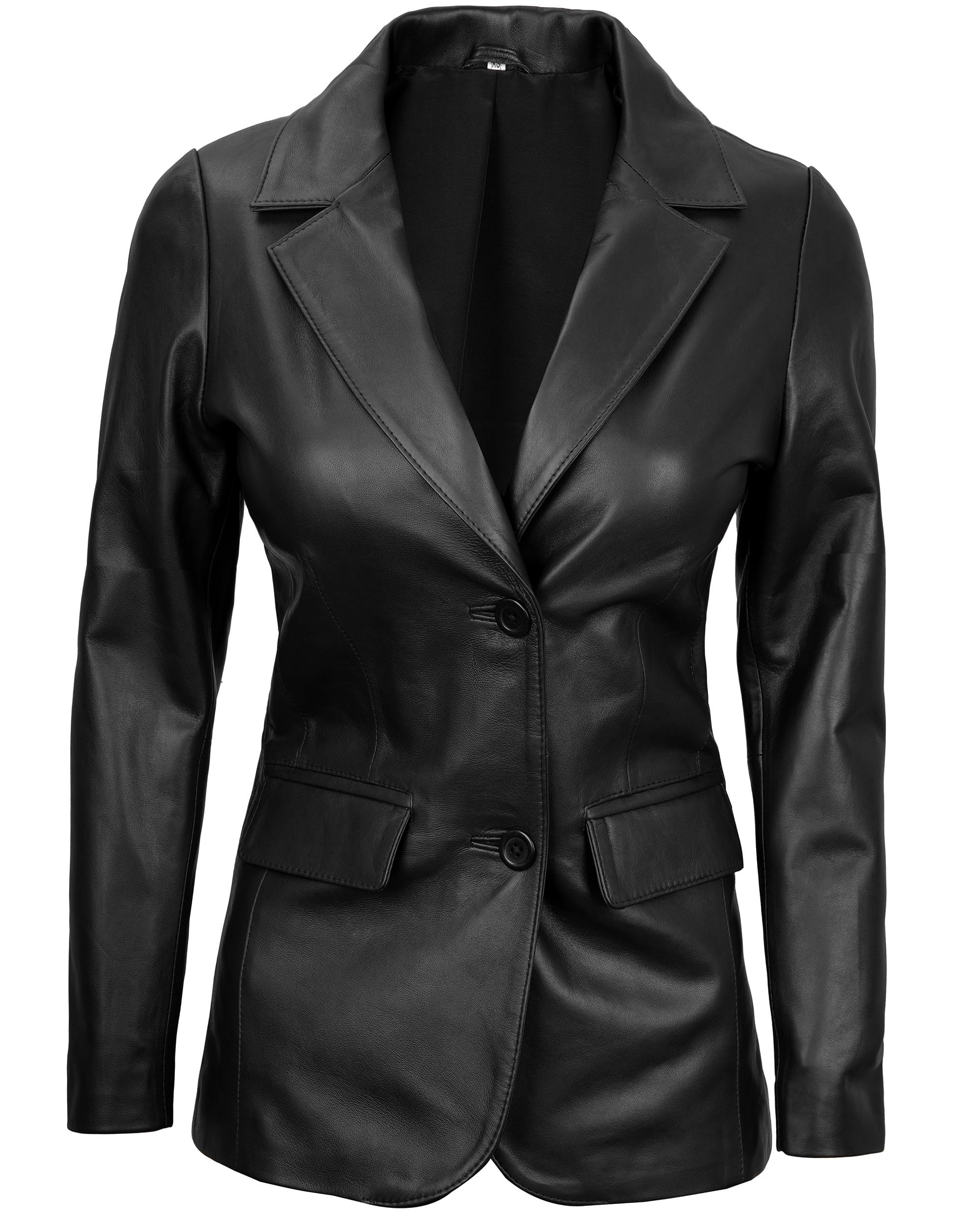 Genuine Lambskin Leather Blazers for Women - Business Casual Blazer Jackets - Premium Women's Office Wear & Evening Outfits