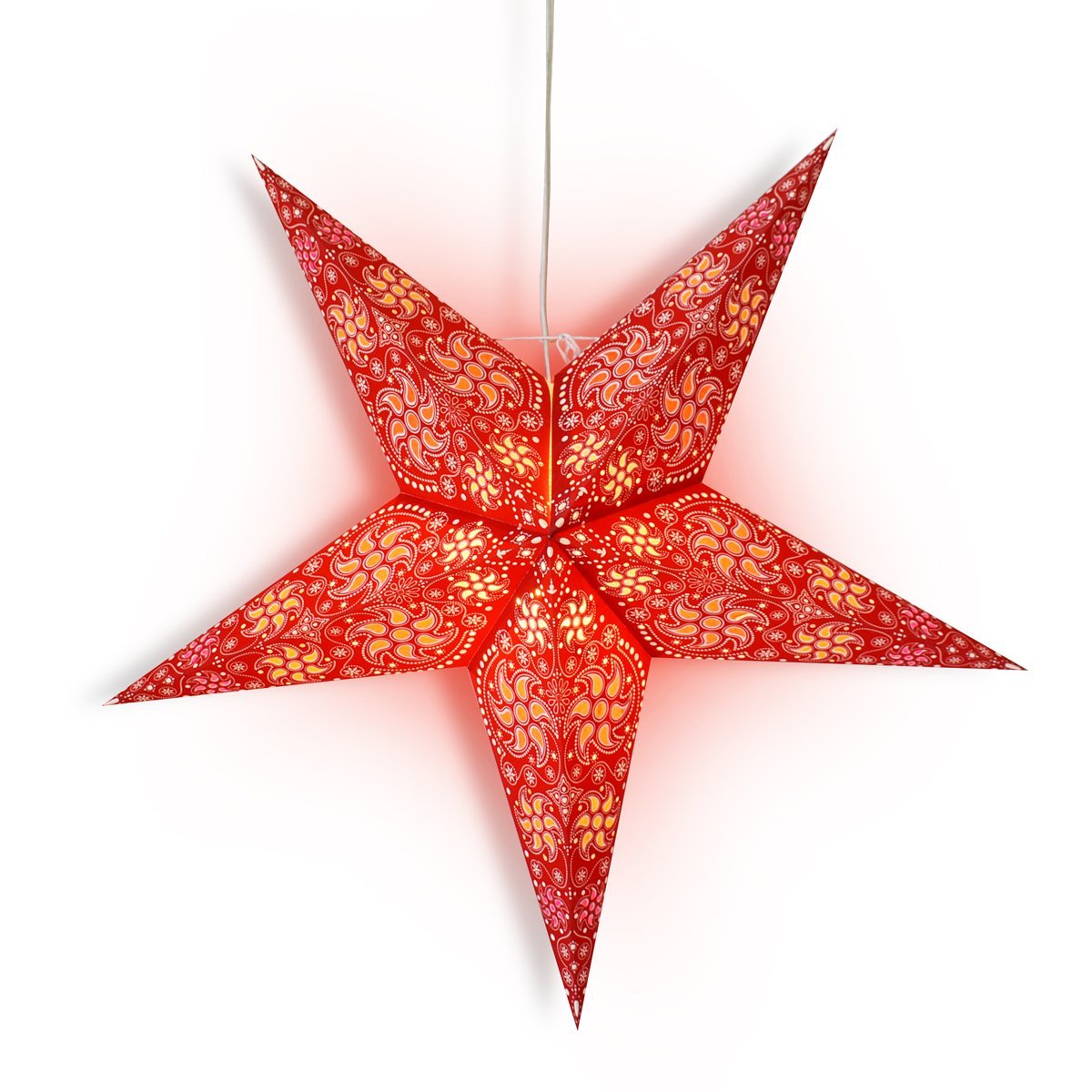 24 Pack Red Winds Paper Star Lanterns - Hanging Wedding Party Decorations for Indoor Outdoor Birthday Baby Shower Festival Celebration