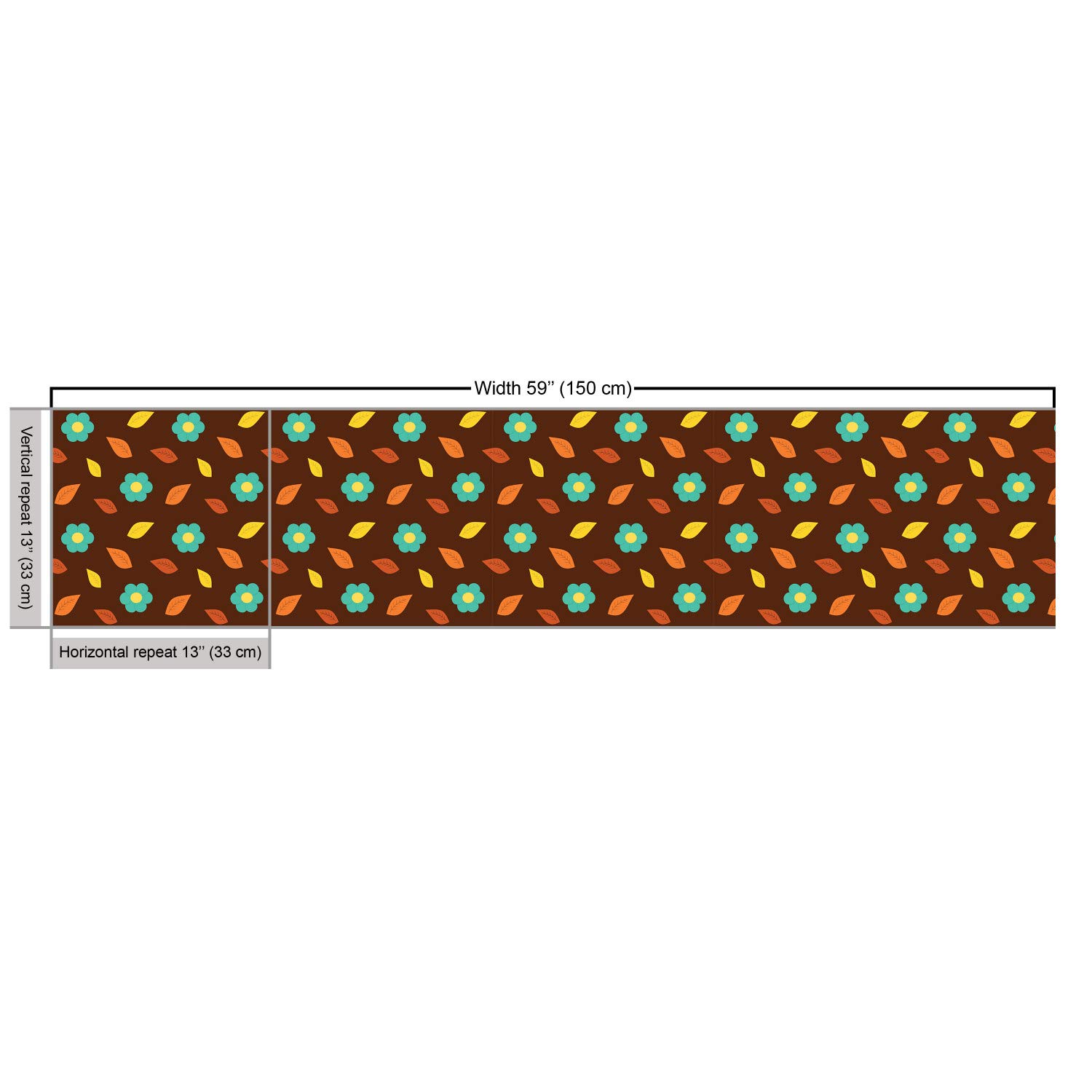 Ambesonne Autumn Fabric by The Yard - Warm Fall Tone Leaf Tree Floral Print Upholstery Fabric for Sofa, Curtains & Home Decor (10 Yards, Chocolate & Turquoise) | Perfect for Seasonal Home Accents, DIY Crafts & Cozy Interior Design