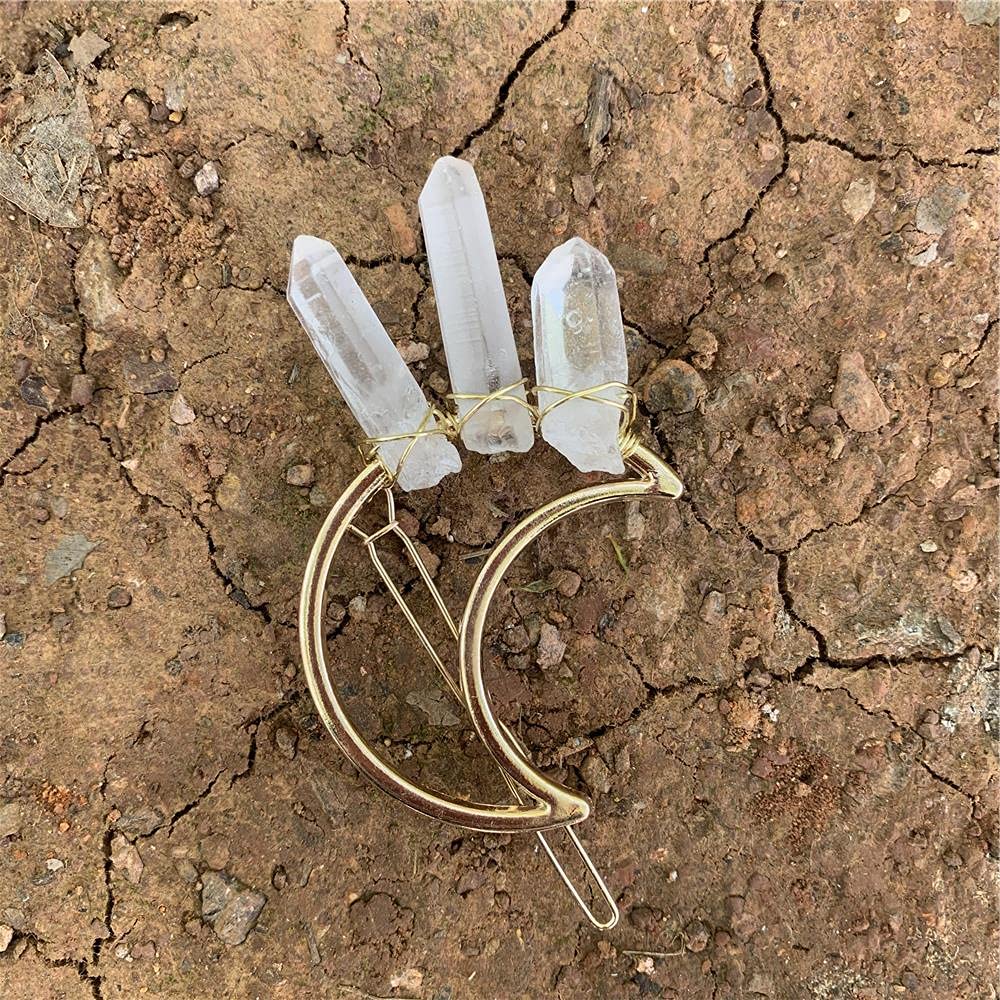Celtic Hair Sticks with Quartz Stone - 2pcs for Long Hair Styling & Irish Accessories