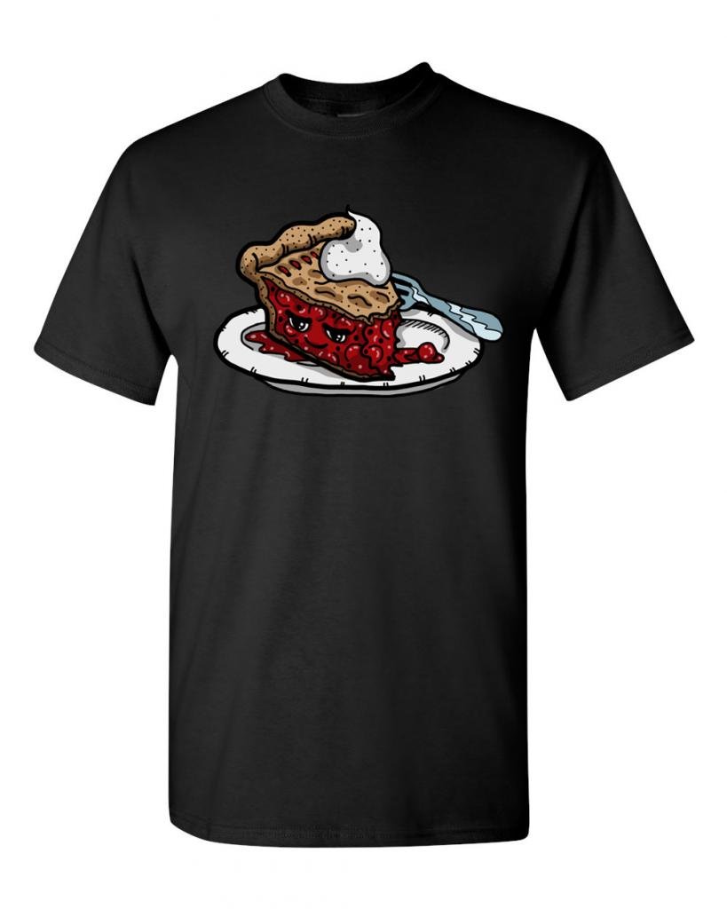 Funny Cherry Pie Adult DT T-Shirt - Cute Food Graphic Tee for Men & Women - Perfect for Casual Wear, Parties, and Gifts