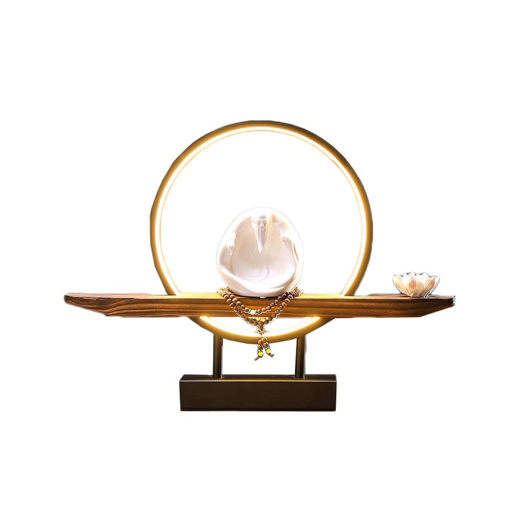 Glowing Buddha Statue - Handcrafted Zisha Zen Meditation Light for Home & Garden Decor | Perfect for Yoga Rooms, Meditation Spaces & Spiritual Gifts (Color: A)