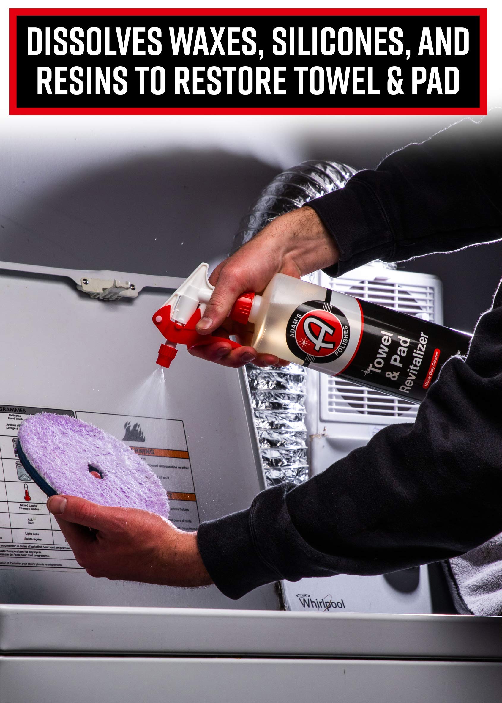Adam's Polishes Microfiber Towel & Polishing Pad Cleaner HD 32oz - Removes Grime, Restores Softness & Prevents Scratches - Safe for Detailing Cloths & Pads - Ideal for Car Detailing, Wax Removal & Surface Polishing