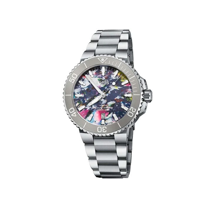 Aquis Date Upcycle 36.5mm Men's Automatic Watch - Eco-Friendly Luxury Timepiece for Business, Travel & Outdoor Adventures