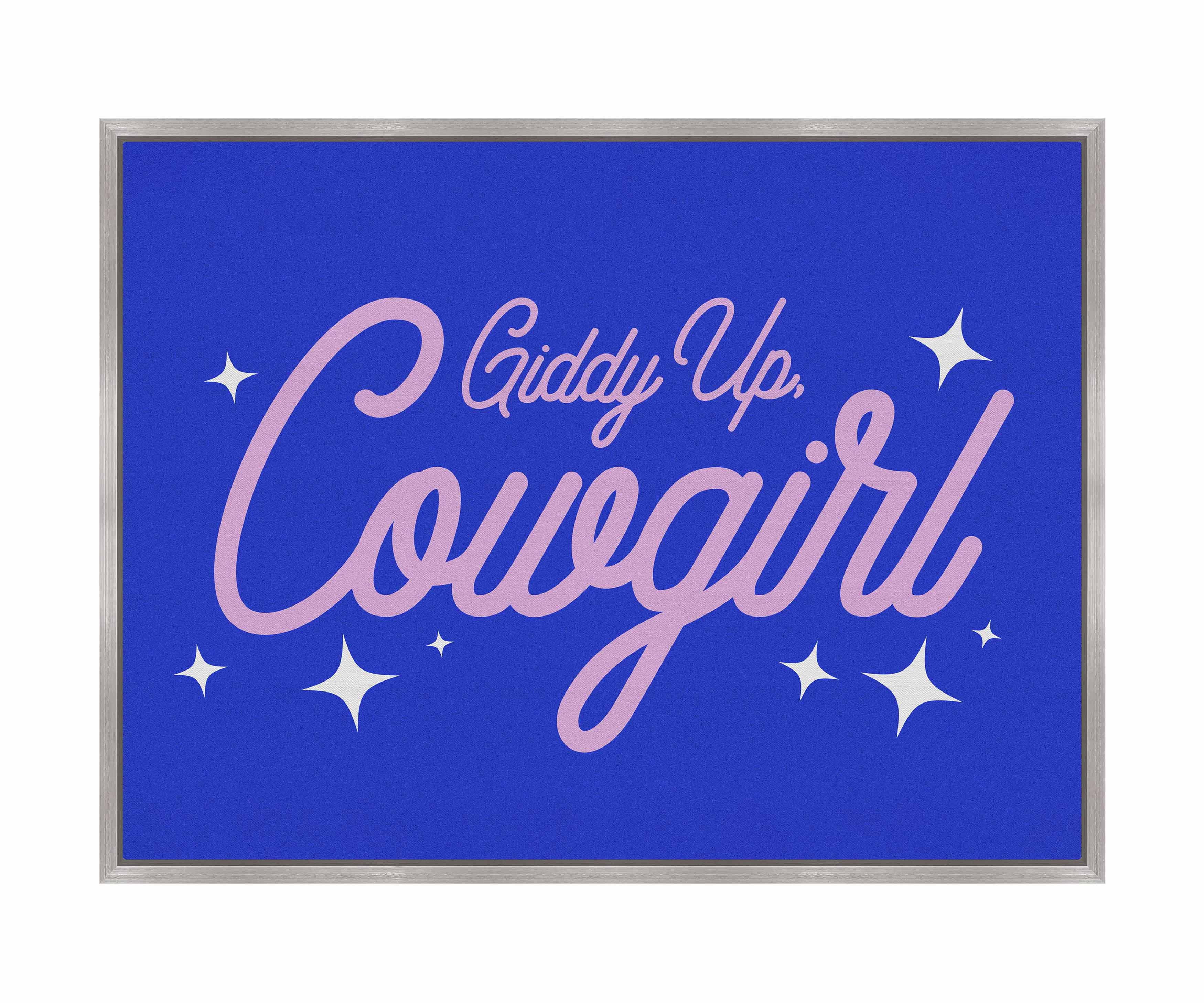 Giddy Up Cowgirl B Gallery Wrapped Canvas - Western Wall Art Decor for Living Room, Bedroom & Office