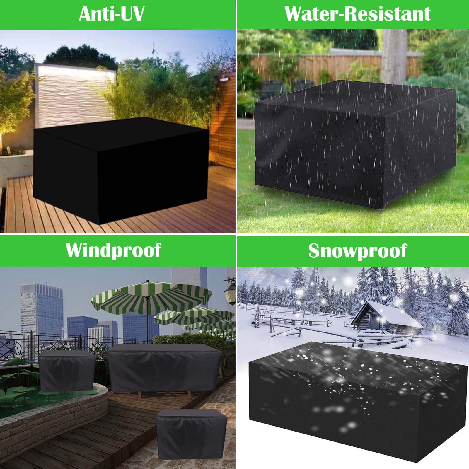 124x63x29 Inch Waterproof Garden Furniture Covers - Outdoor Patio Furniture Protector for Rattan Cube Set, 420D Oxford Fabric with UV Protection - Perfect for Backyard, Deck, and Poolside Use