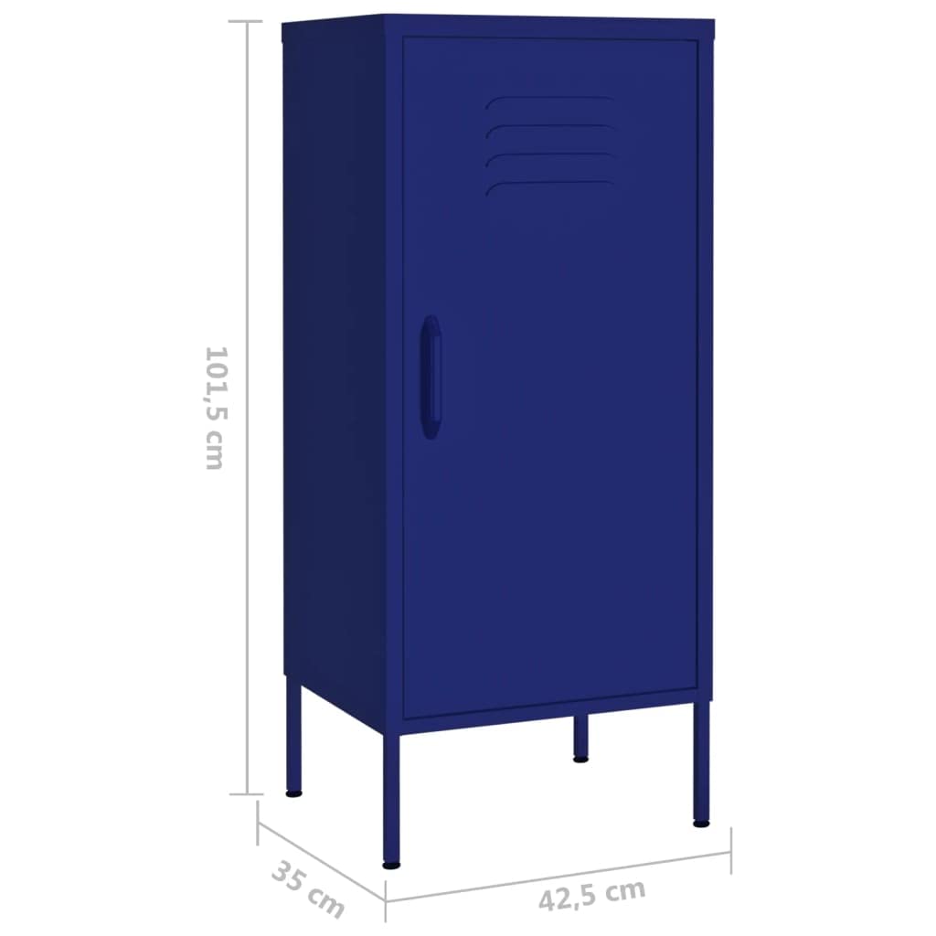 Industrial Steel Storage Cabinet with 2 Adjustable Shelves & Levelers - Navy Blue, 16.7