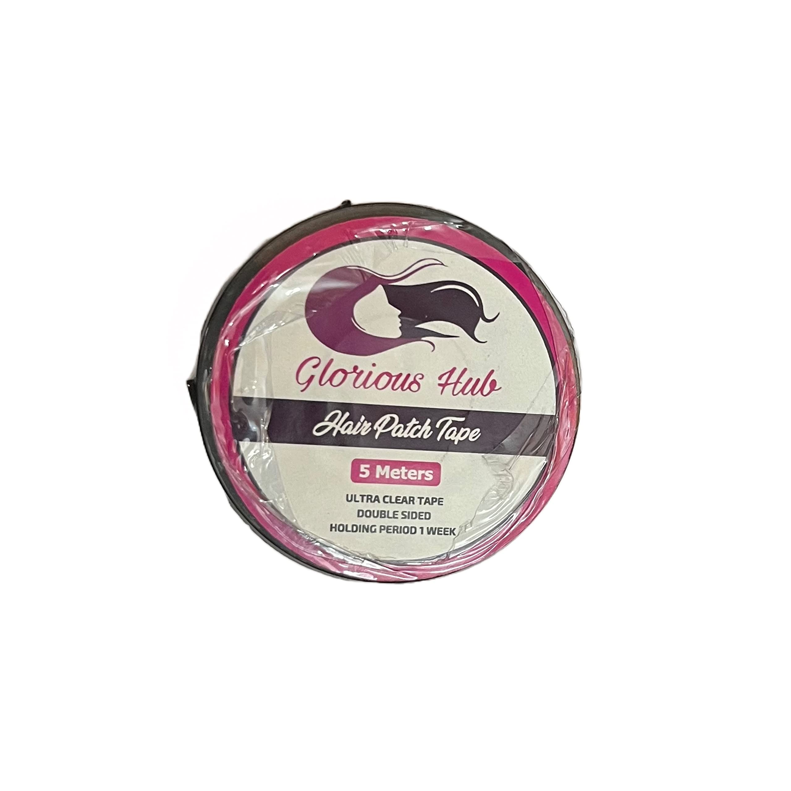 Glorious Hub 5M Red Transparent Hair Patch Tape for Men - Invisible, Waterproof, No Residue Hair Replacement System | Perfect for Daily Use, Cosplay & Quick Hair Fixes