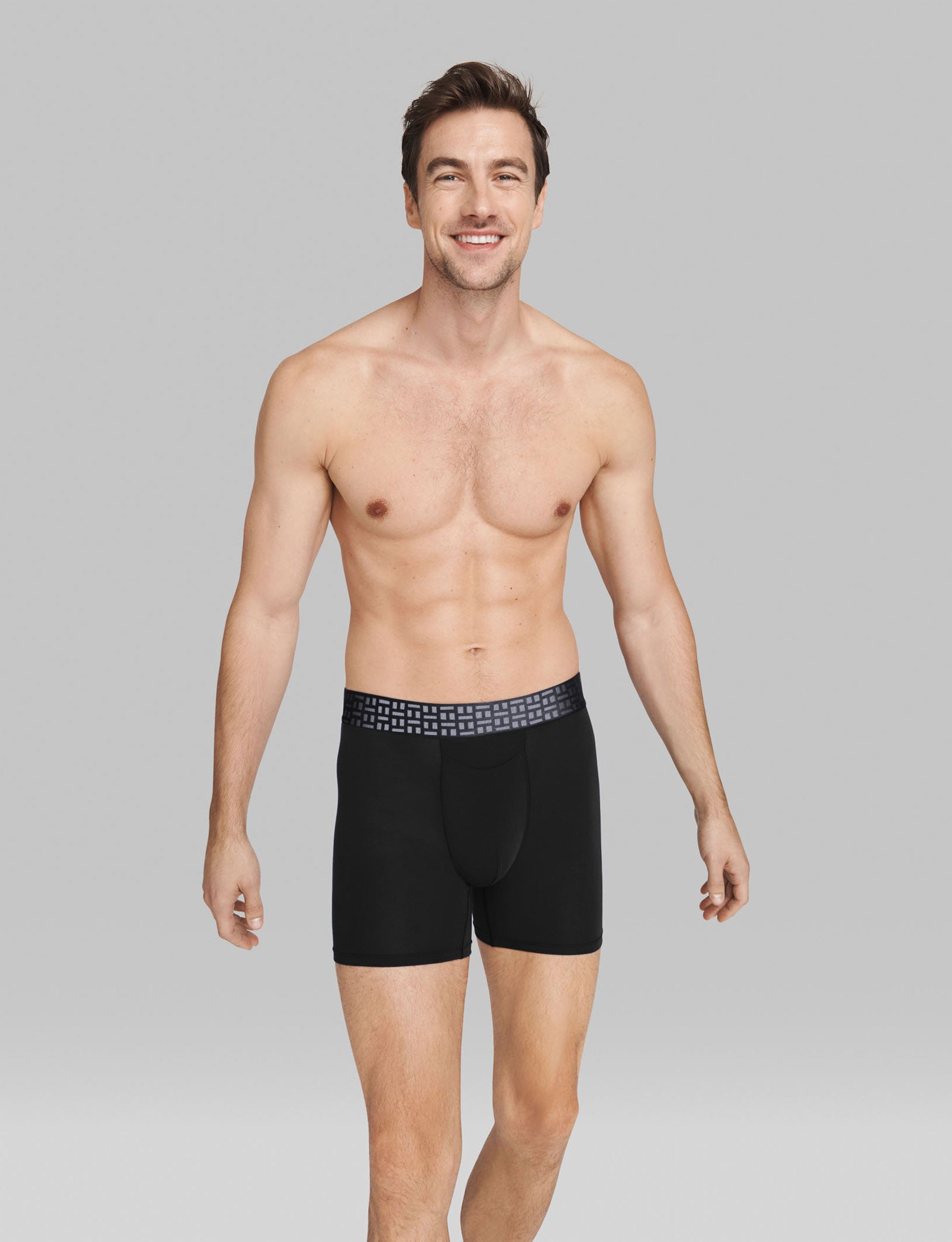 Apollo Mid Length Boxer Briefs - 6 Pack (3 Pairs) - Soft Breathable Cotton Underwear for Men - Perfect for Workout, Running & Everyday Comfort