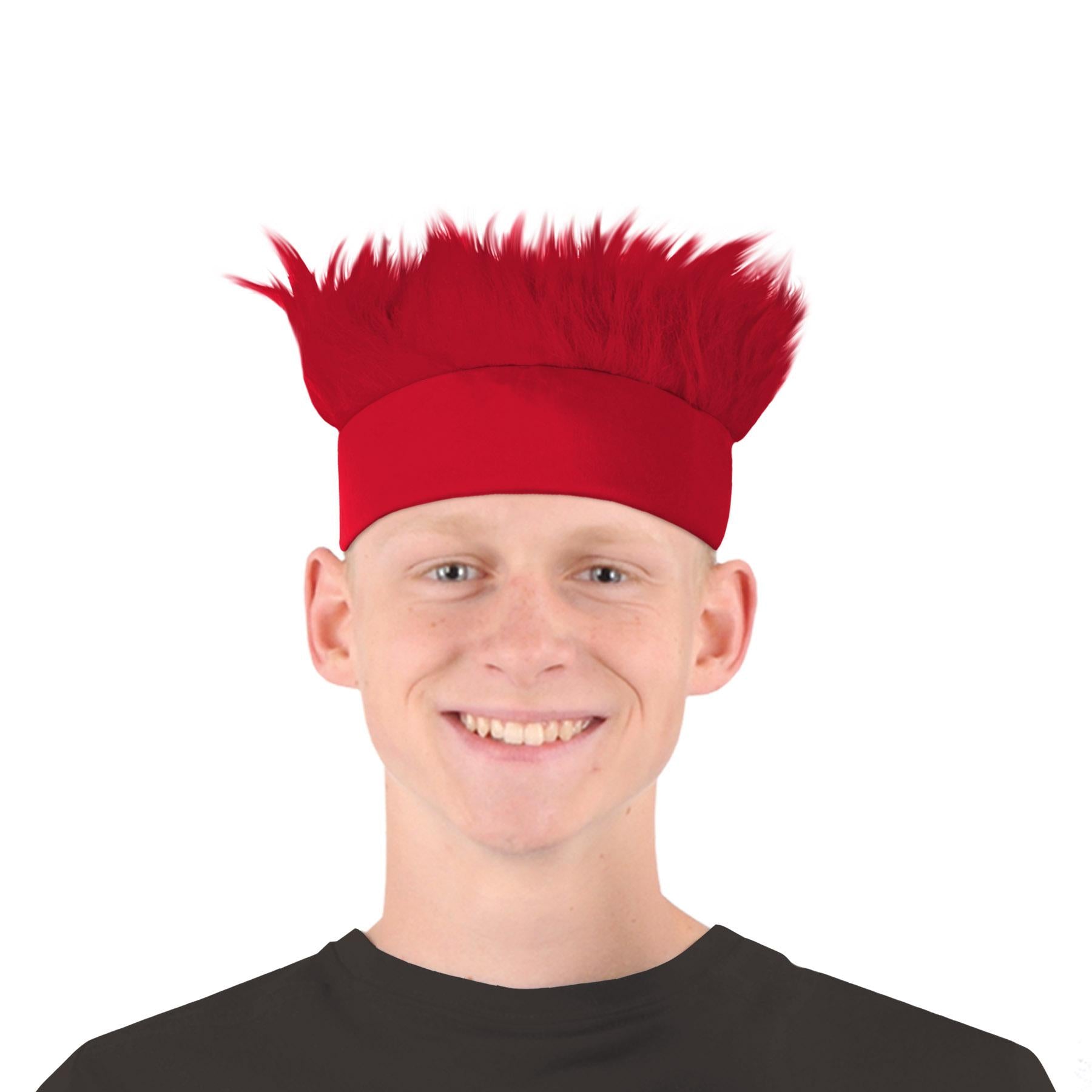 12 Pack Beistle Hairy Headband - Red Costume Accessories for Halloween, Cosplay & Themed Parties - Fun & Scary Wig Headbands for Adults & Kids