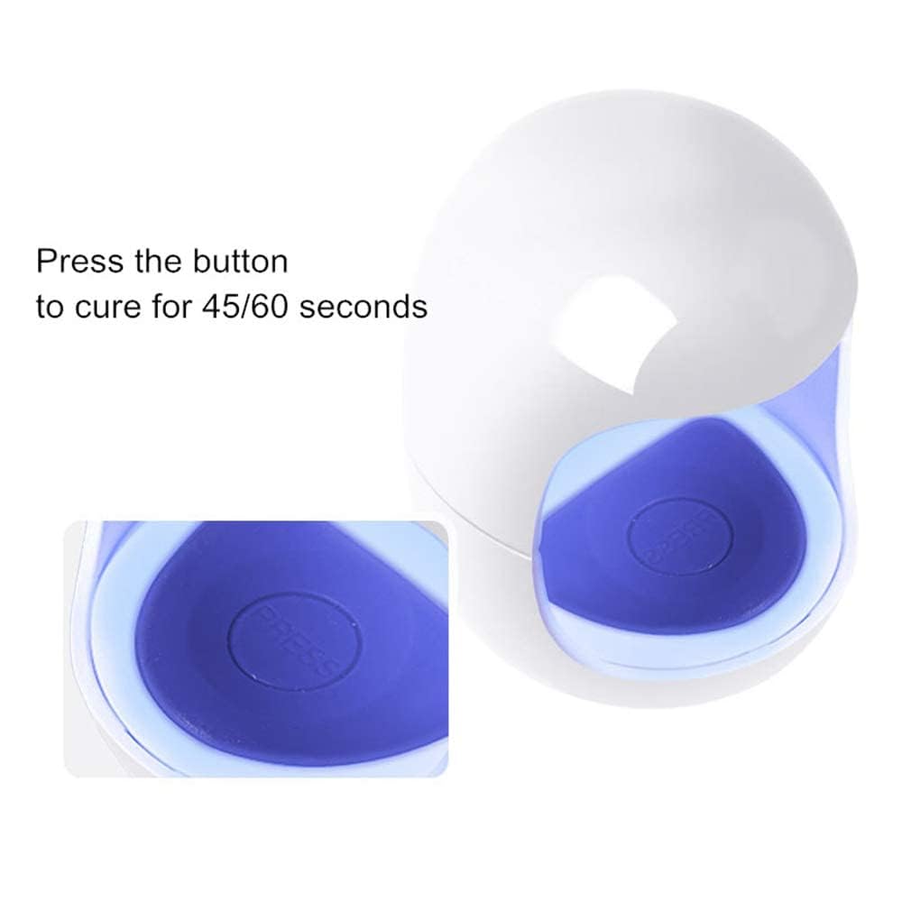 RUBYFACE Mini Nail Dryer - Egg Shaped 6W UV LED Lamp for Gel Polish Curing | Smart Sensor with 45s/60s Timer | USB Powered Portable Nail Art Tool | Perfect for Home Manicures & Salon Nail Extensions