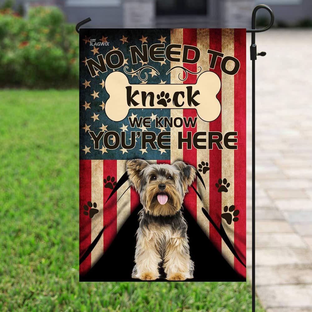American Flag with Yorkshire Terrier Design - Patriotic Outdoor Yard & Garden Decoration - 12x18x2.5 Inch - Perfect for Front Porch, Lawn, or House Decor