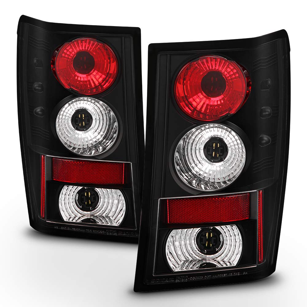 ACANII LED Tail Lights Replacement for 2005-2006 Jeep Grand Cherokee SRT - Black Sport Rear Brake Light Assembly Pair (Left+Right) - Enhanced Visibility & Style for Night Driving & Off-Road Adventures
