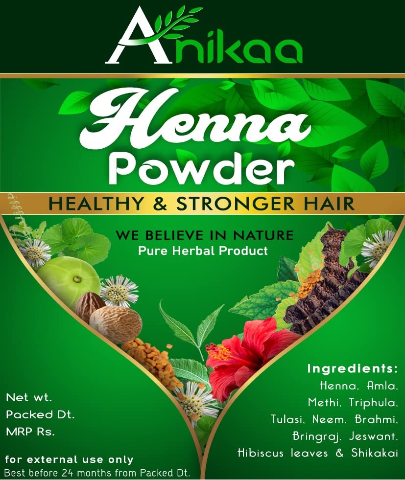 Anikaa Herbal Combo - Natural Henna & Indigo Powder for Strong Black Hair (200g Pack of 2) | Hair Conditioning Treatment for Gray Coverage & Shine | Perfect for DIY Hair Dye at Home