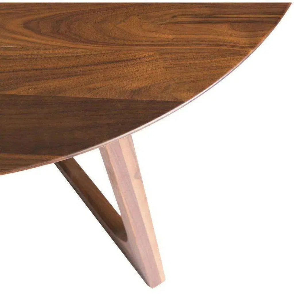 47 Inch Round Brown Mid Century Modern Dining Table - Perfect for Small Spaces, Kitchens, and Cozy Dining Rooms