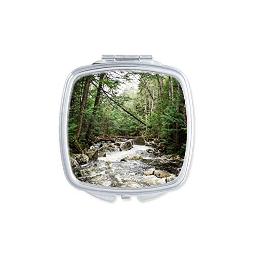 DIYthinker Portable Double-Sided Compact Mirror with Water Stream Nature Scenery - Perfect for Travel, Makeup, and Home Decor