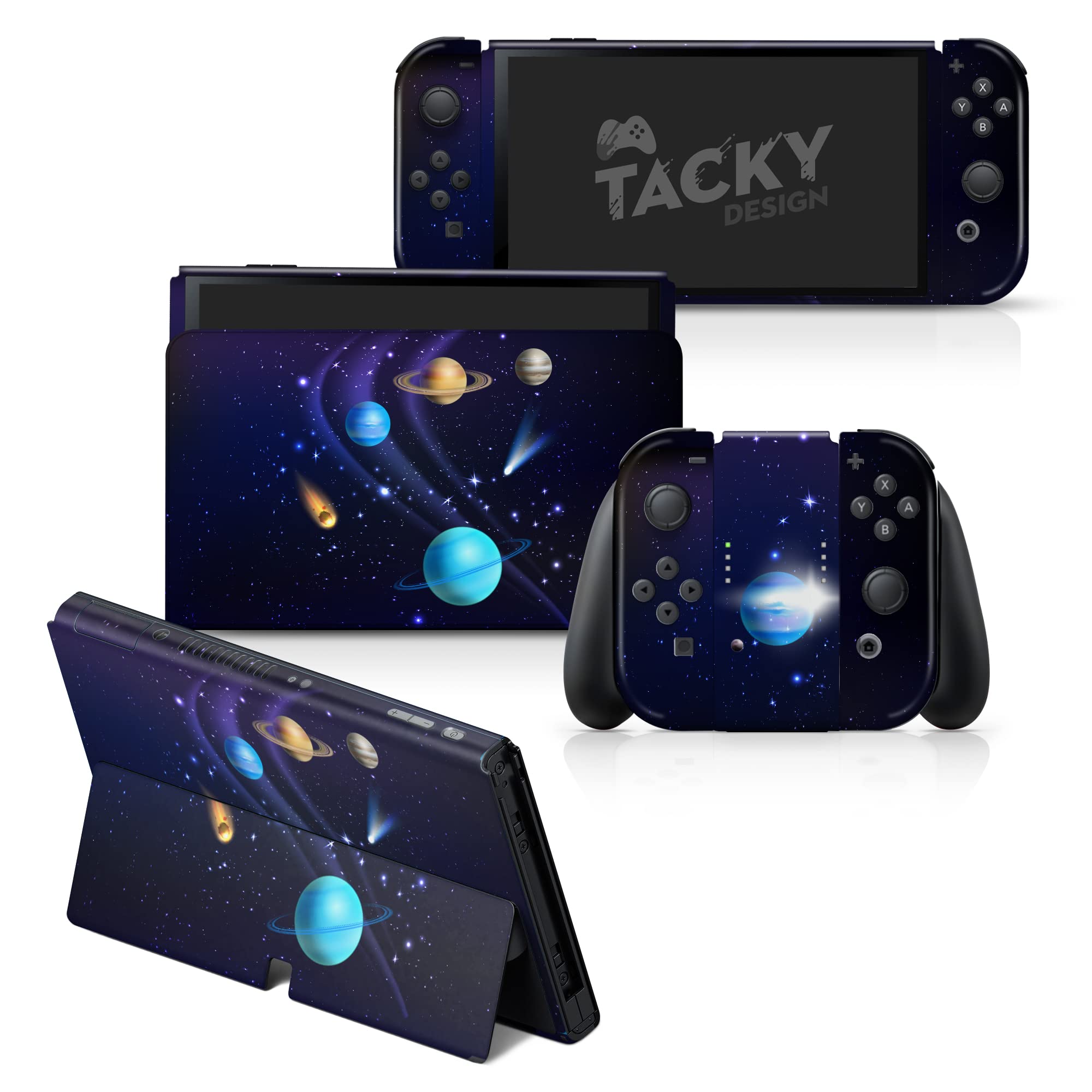 Galaxy Skin Wrap Cover for Nintendo Switch OLED - Purple Space Vinyl Decal | 3M Premium Full Wrap Stickers | Protective & Stylish Gaming Accessory | Perfect for Gaming Enthusiasts & Customization Lovers