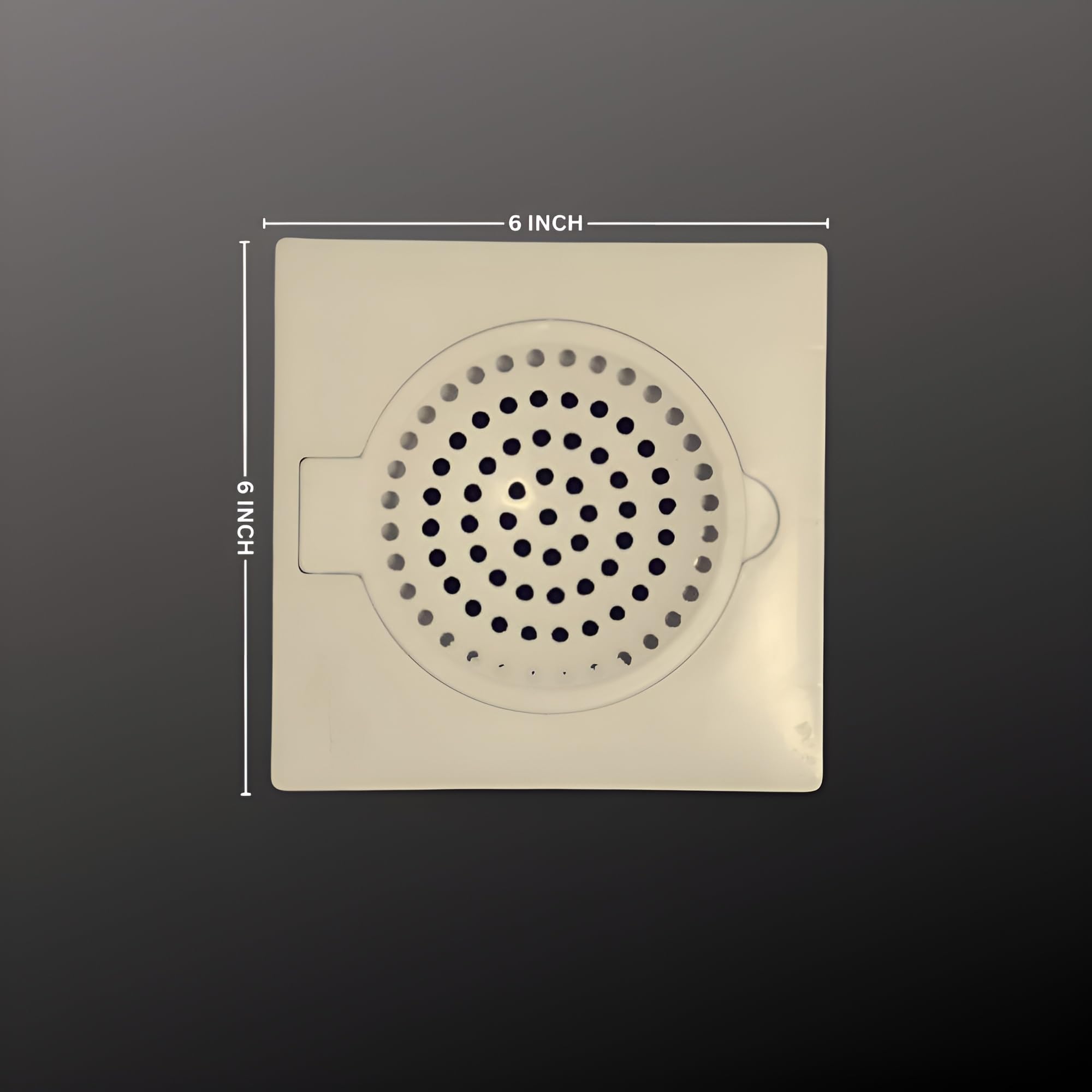 Premium Square Plastic Shower Floor Drain Cover with Removable Lid - 6x6 Inch Ivory Strainer for Bathroom, Kitchen & Utility Sinks - Anti-Clog Design for Hair & Debris - Ideal for Showers, Laundry Rooms & Outdoor Drains