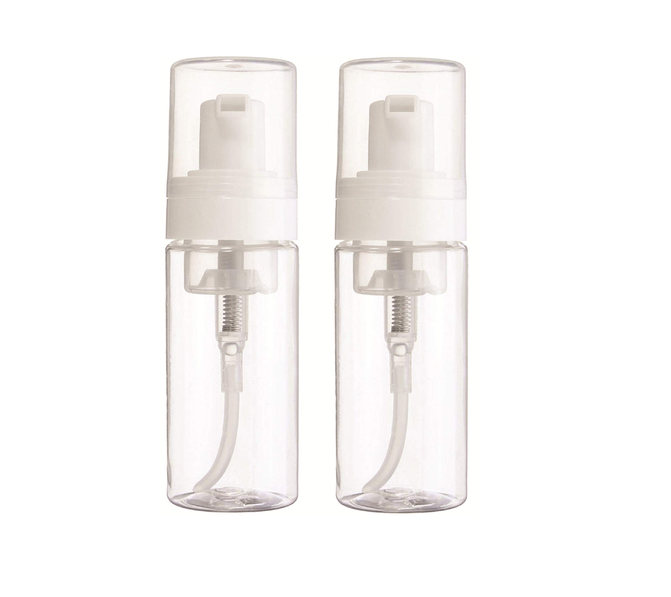 2 Pack Clear 150ml Ava Plastic Line Art Tattoo Empty Foam Soap Dispenser Bottles - Refillable for Bathroom, Kitchen & Travel