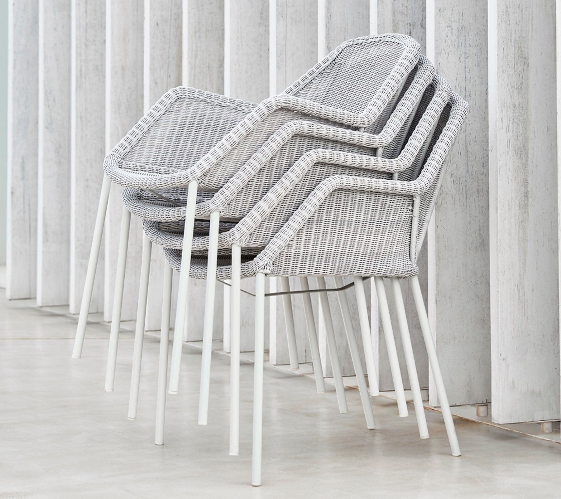 Breeze Stackable Outdoor Dining Armchair Set of 2 - Weather-Resistant Patio Chairs for Backyard, Poolside & Garden Relaxation