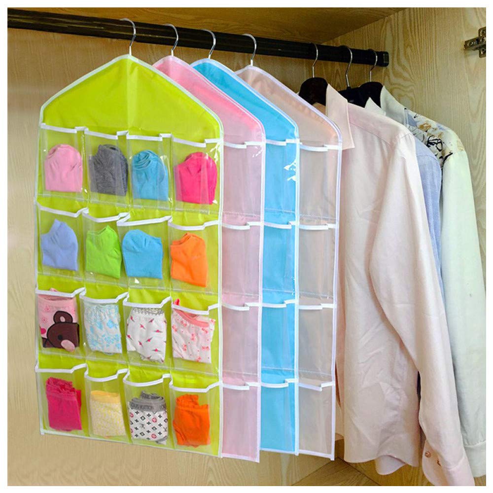 XBKPLO Clear Over The Door Hanging Organizer - 16 Large Pockets for Pantry, Closet, Underwear, Socks & Jewelry Storage | Perfect for Classroom, Cell Phone & Calculator Organization (29.9