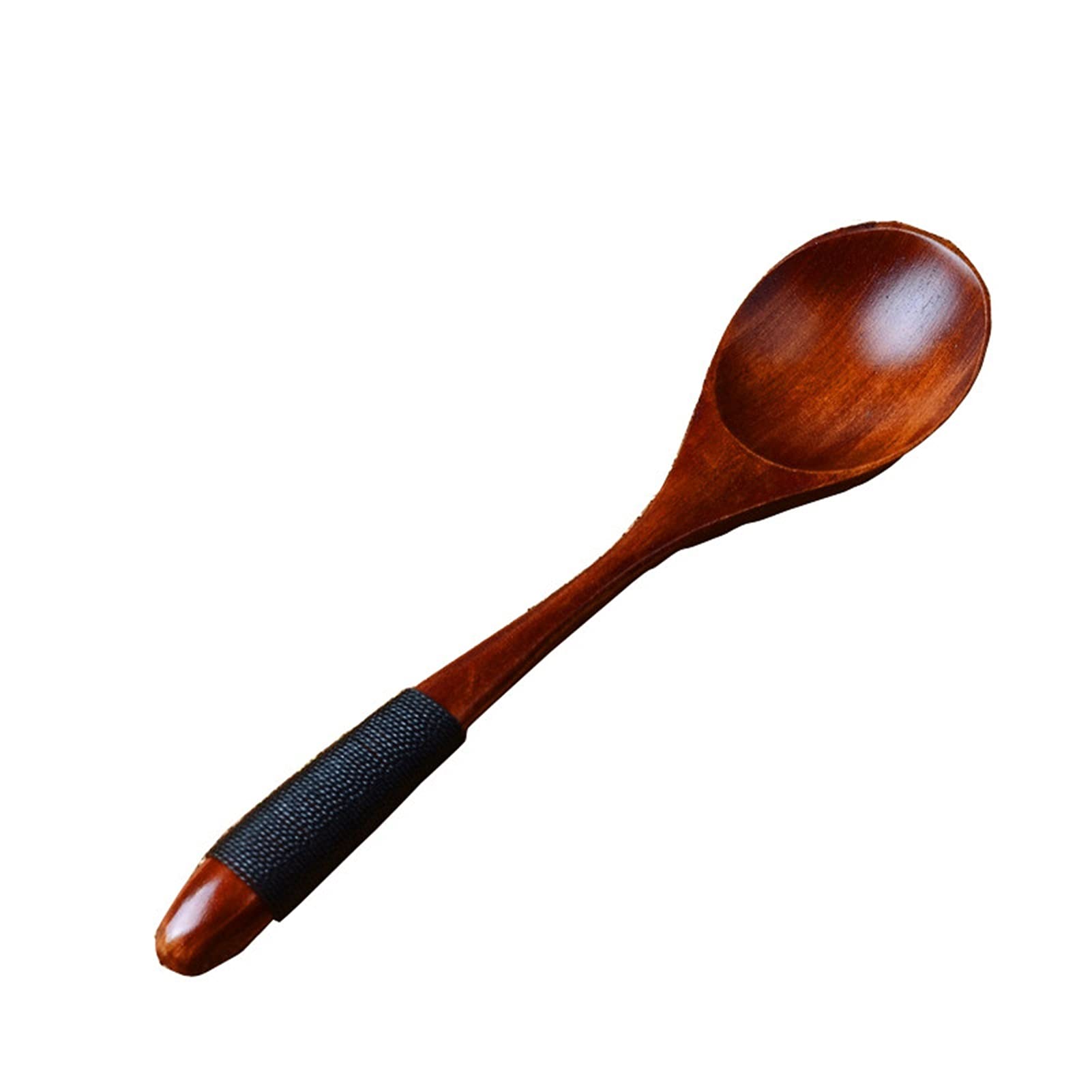 Premium Wooden Spoon Set - Natural Bamboo Kitchen Utensils for Cooking, Baking & Serving - Eco-Friendly Soup Spoon, Teaspoon & Catering Tools (Black) - Perfect for Home Chefs, Restaurants & Outdoor Picnics