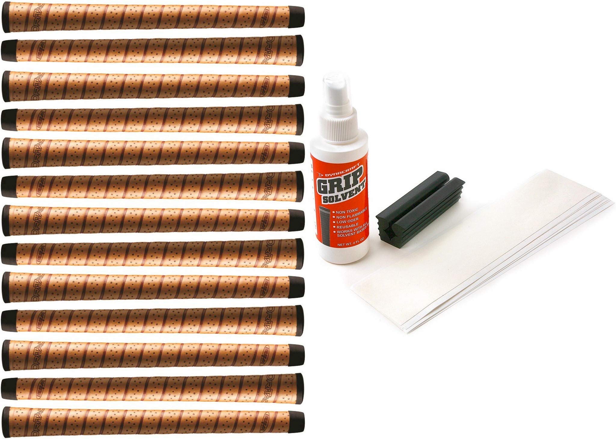 Premium Winn Dritac Wrap Standard Copper Golf Grip Kit - 13-Piece Set with Tape, Solvent & Vise Clamp | Perfect for Club Regripping, Golf Equipment Maintenance & DIY Golf Accessories Repair | Ideal for Golfers, Coaches & Club Makers