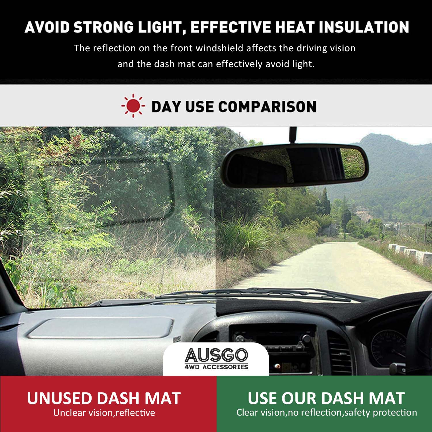 Premium Dash Mat for Toyota Land Cruiser 70/76/78/79 Series (2009-2023) - UV Protection & Anti-Slip Dashboard Cover for Heat & Glare Reduction - Perfect for Off-Road Adventures & Daily Commutes