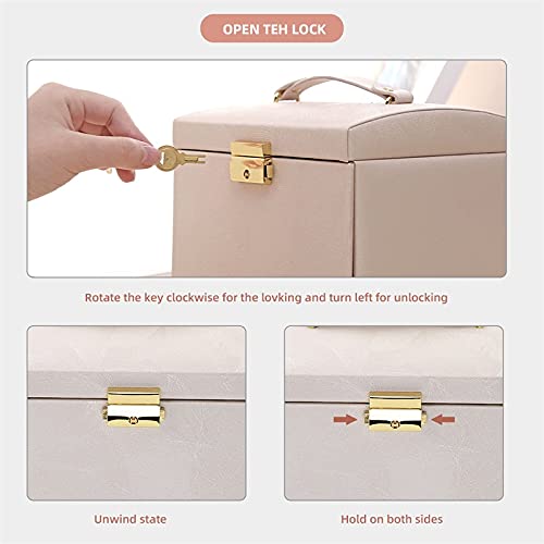 Large PU Leather Jewelry Box Organizer for Women - Multi-Drawer Storage Case for Earrings, Rings, Necklaces & Accessories (Purple) | Perfect for Bedroom Vanity, Travel & Gift Giving