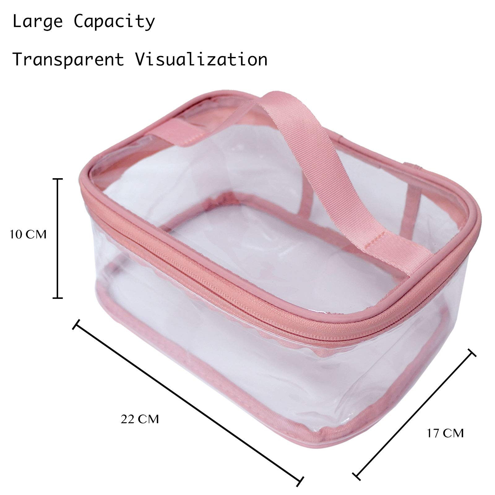 FIYUK Large Clear Toiletry Bag - Waterproof Travel Cosmetic Organizer for Makeup & Toiletries - Perfect for Air Travel, Gym, Camping & Beach Trips