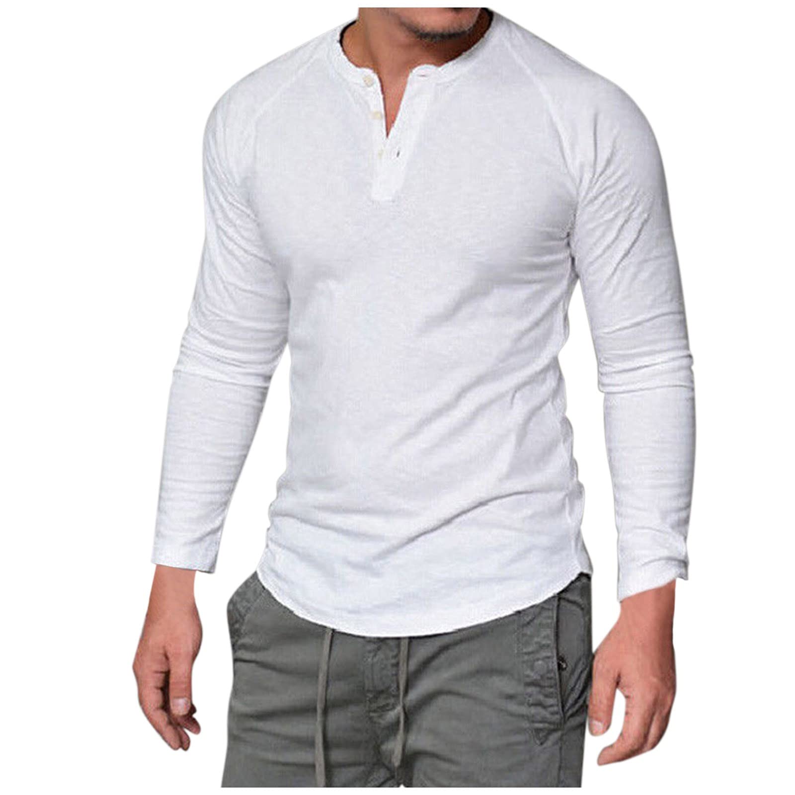 Men's Slim Fit Casual Pullover Button-Down Shirt - Long Sleeve Solid Color Dress Shirt for Work & Office Wear | Perfect for Business Casual, Date Night & Formal Occasions