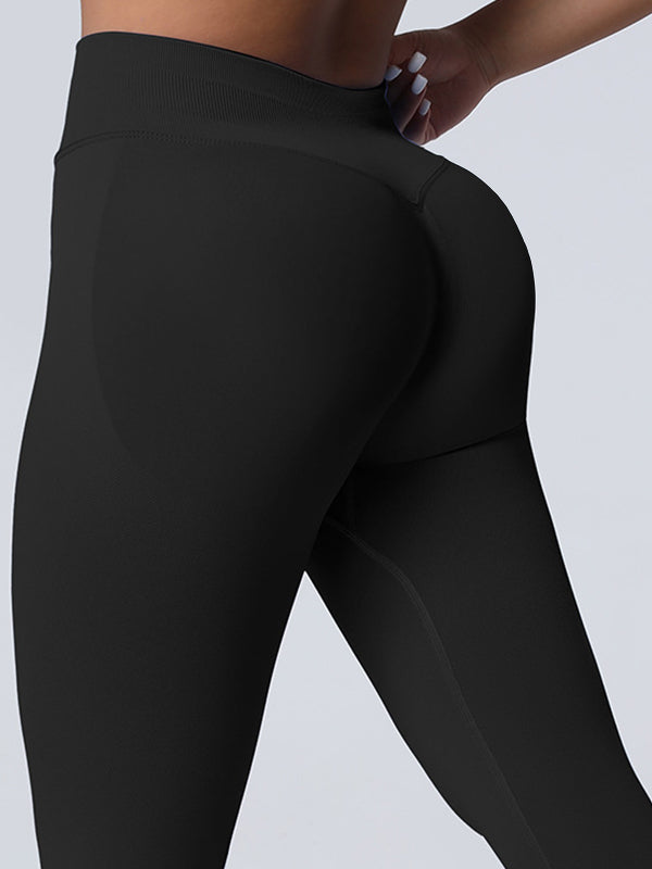 ZASUWA Women's High Waisted Seamless Scrunch Butt Lifting Leggings - Quick Dry Workout Yoga Running Gym Activewear for Women