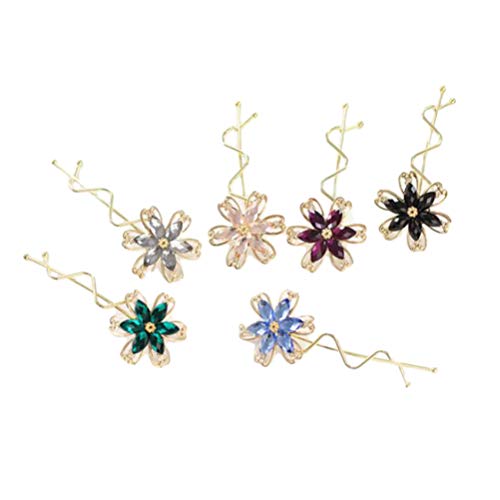 Beaupretty Rhinestone Flower Hair Clips for Women - 10pcs Metal Bobby Pins & Barrettes - Elegant Hair Accessories for Styling, Parties, Weddings & Everyday Wear